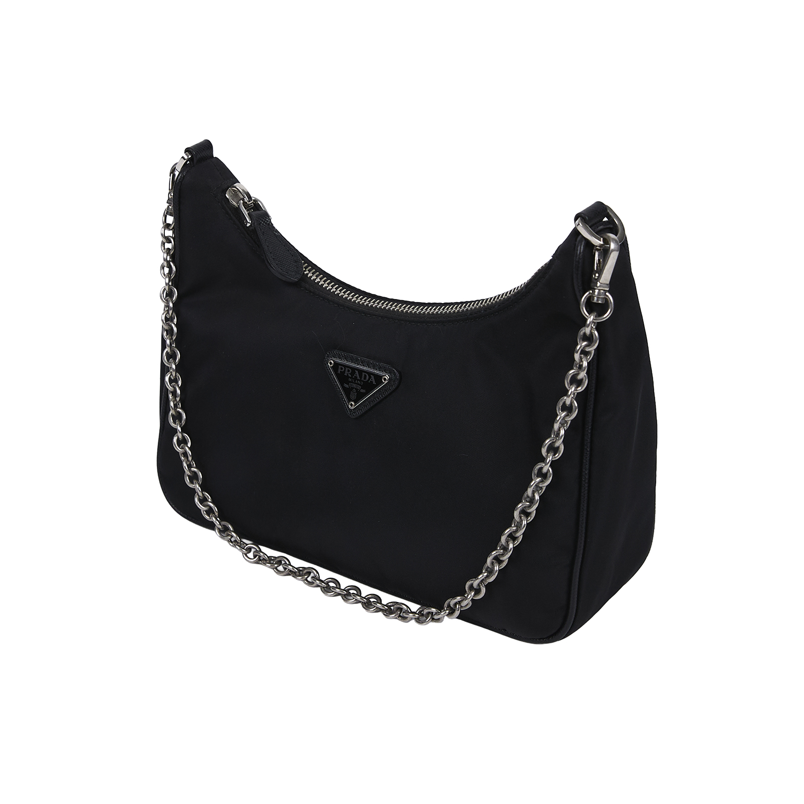 普拉達 PRADA Re-Edition 2005 Re-Nylon 手袋 1BH204_R064 黑銀三合一尼龍肩背包 無附屬品