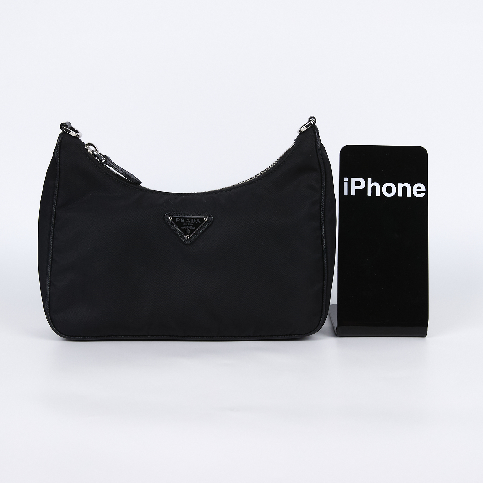 普拉達 PRADA Re-Edition 2005 Re-Nylon 手袋 1BH204_R064 黑銀三合一尼龍肩背包 無附屬品