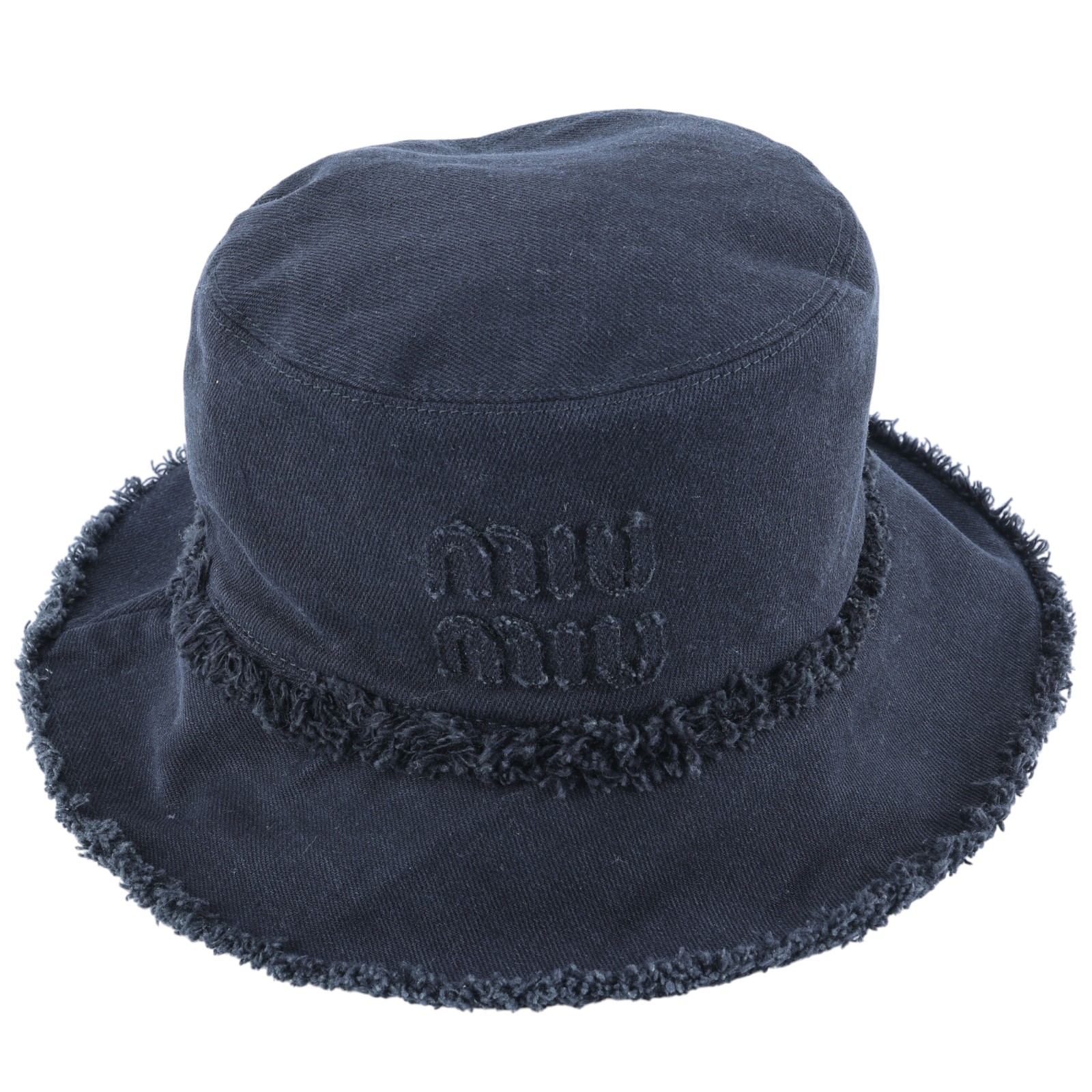 繆繆 MIU MIU 牛仔布 水桶帽 5HC196_2CL4_S 黑牛仔漁夫帽#S 原廠盒子/防塵袋/購買證明正本