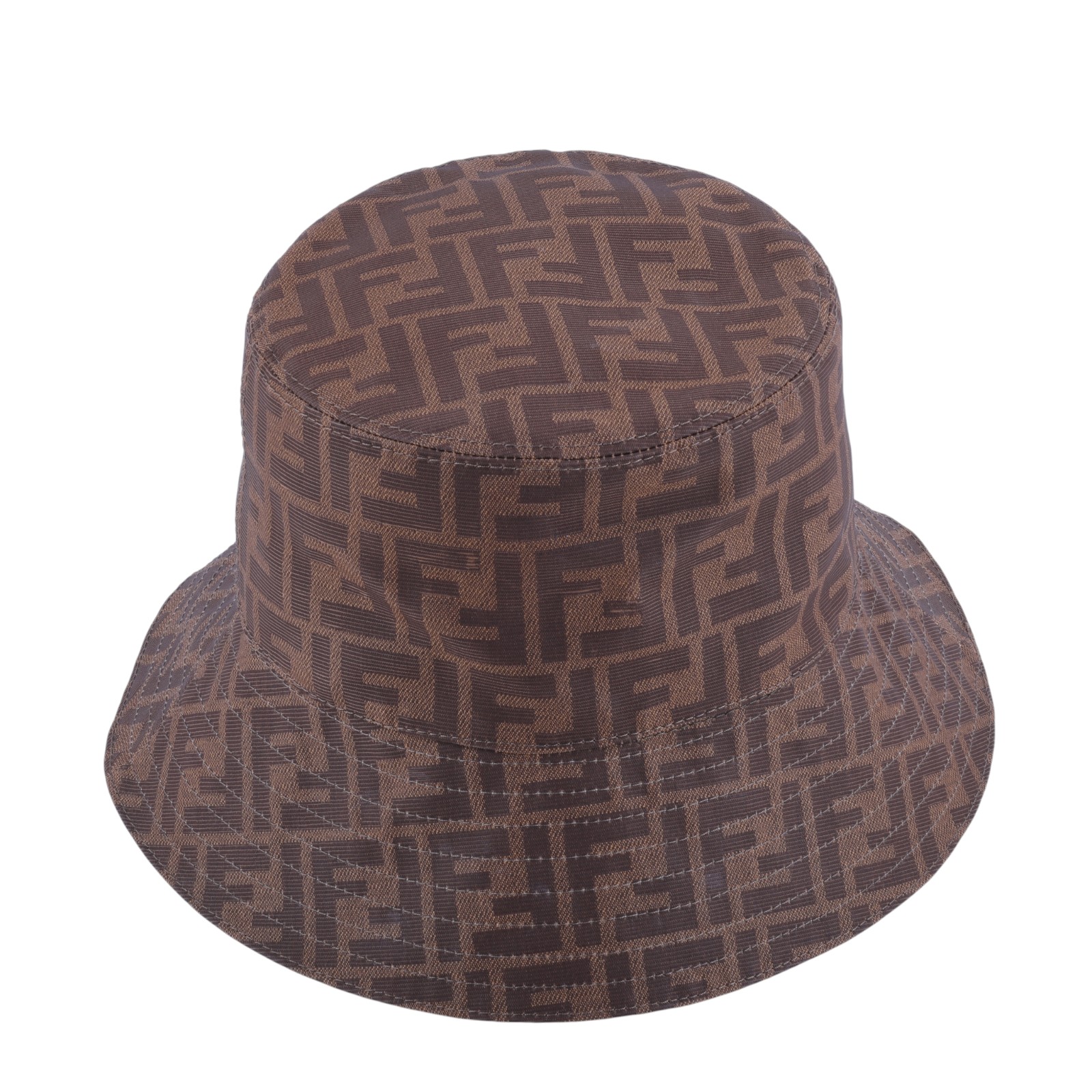 芬迪 FENDI FF提花 布質 棒球帽 FXQ200A2NP_S 咖FF雙面漁夫帽#S 防塵袋