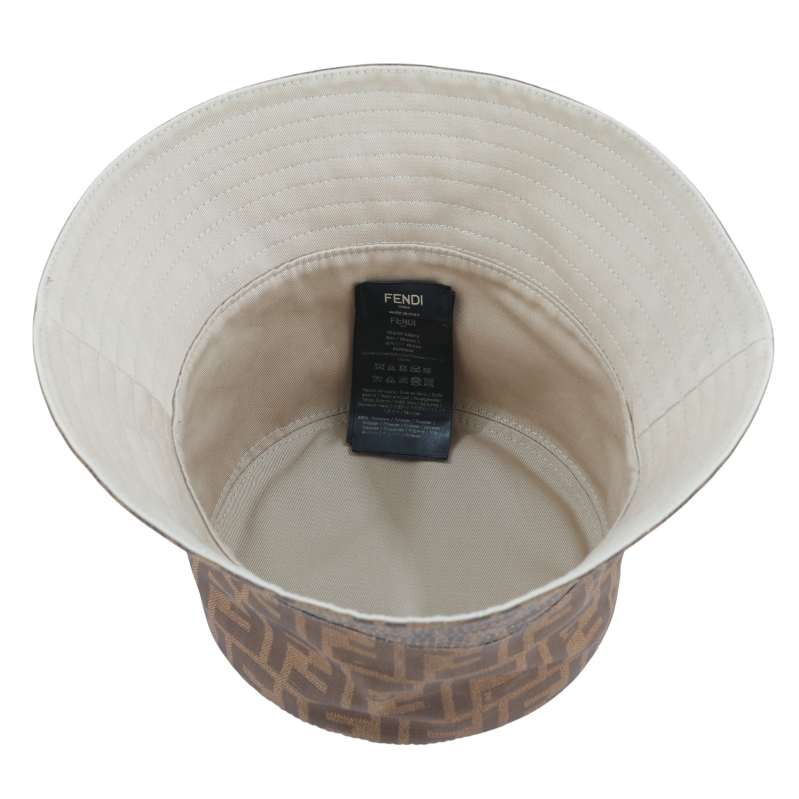 芬迪 FENDI FF提花 布質 棒球帽 FXQ200A2NP_S 咖FF雙面漁夫帽#S 防塵袋