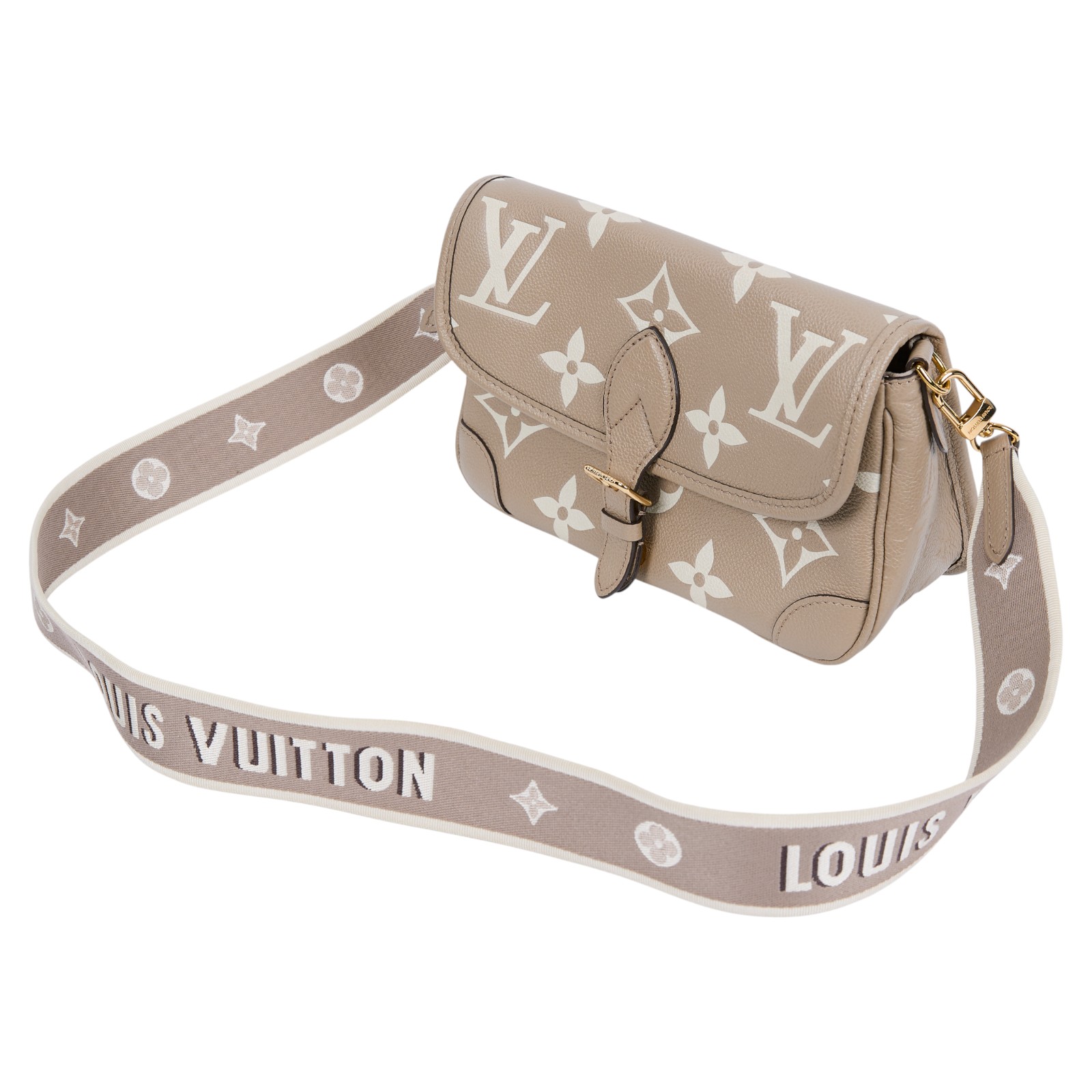 路易威登 LOUIS VUITTON Diane 腋下包法棍 單肩背包 斑鳩灰 奶油色 M46583 晶片款 斑鳩灰DIANE 防塵袋/背帶2