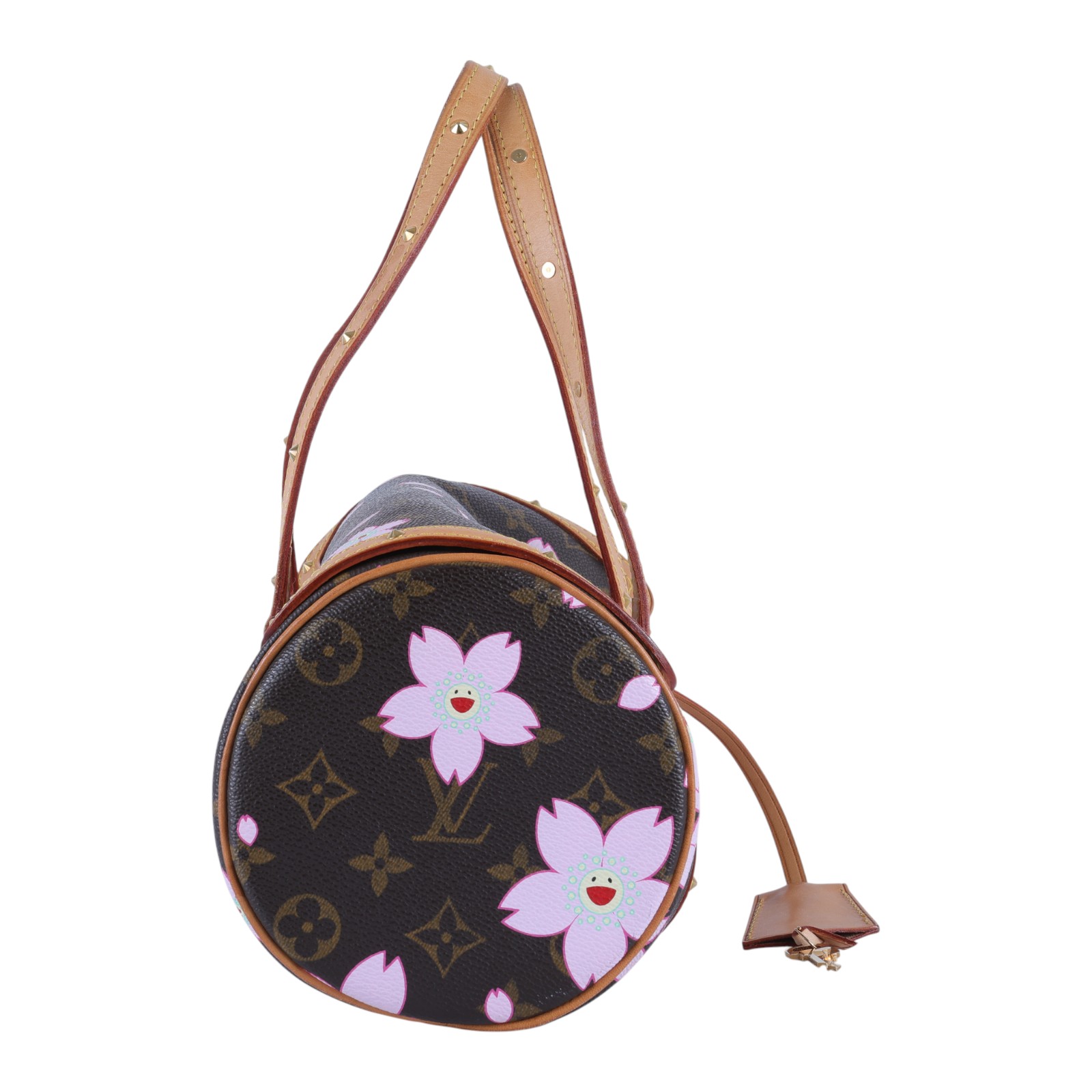 路易威登 LOUIS VUITTON 村上隆 Monogram PAPILLON 手提包 M92009 原花村上隆櫻花圓筒包PAPILLON 防塵袋
