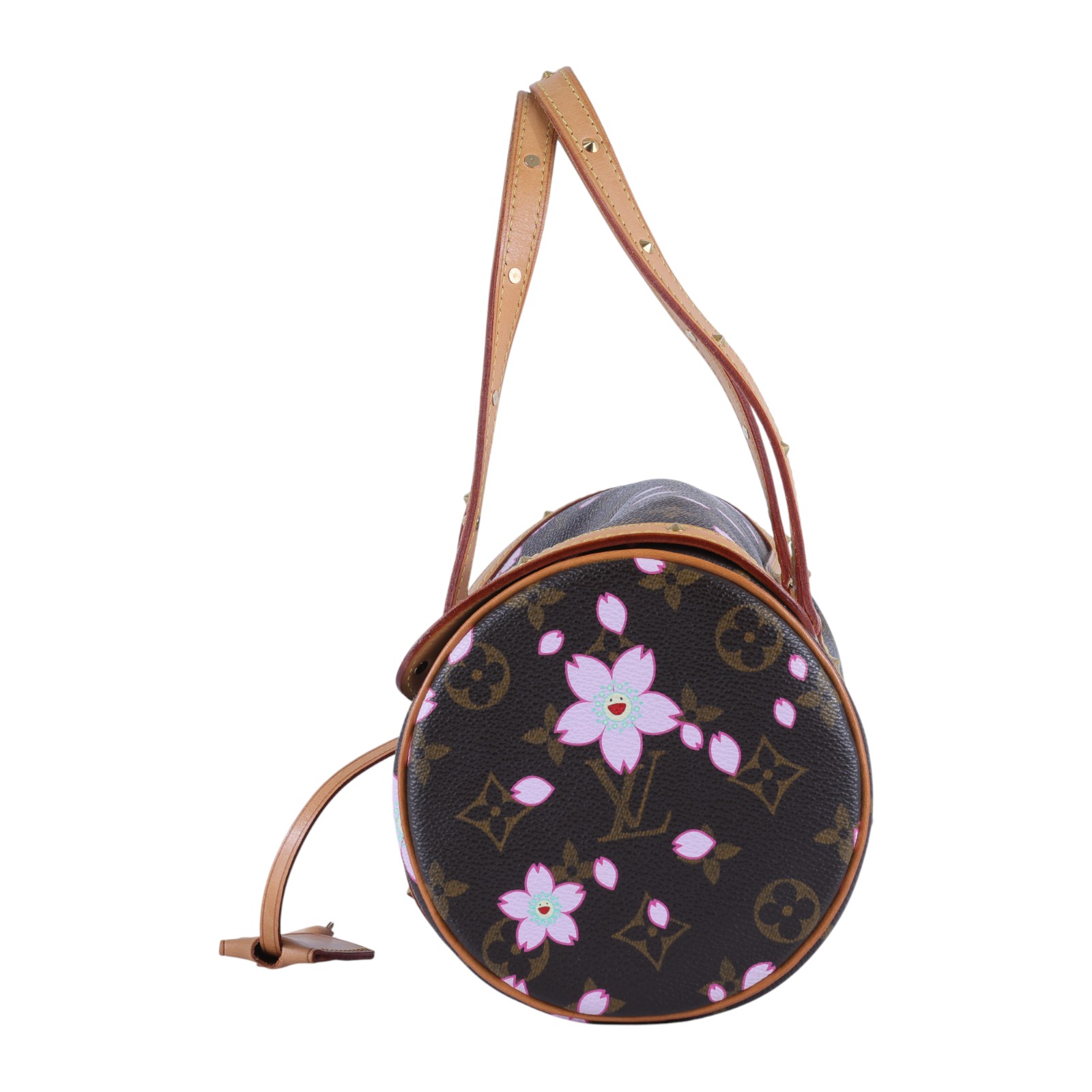 路易威登 LOUIS VUITTON 村上隆 Monogram PAPILLON 手提包 M92009 原花村上隆櫻花圓筒包PAPILLON 防塵袋