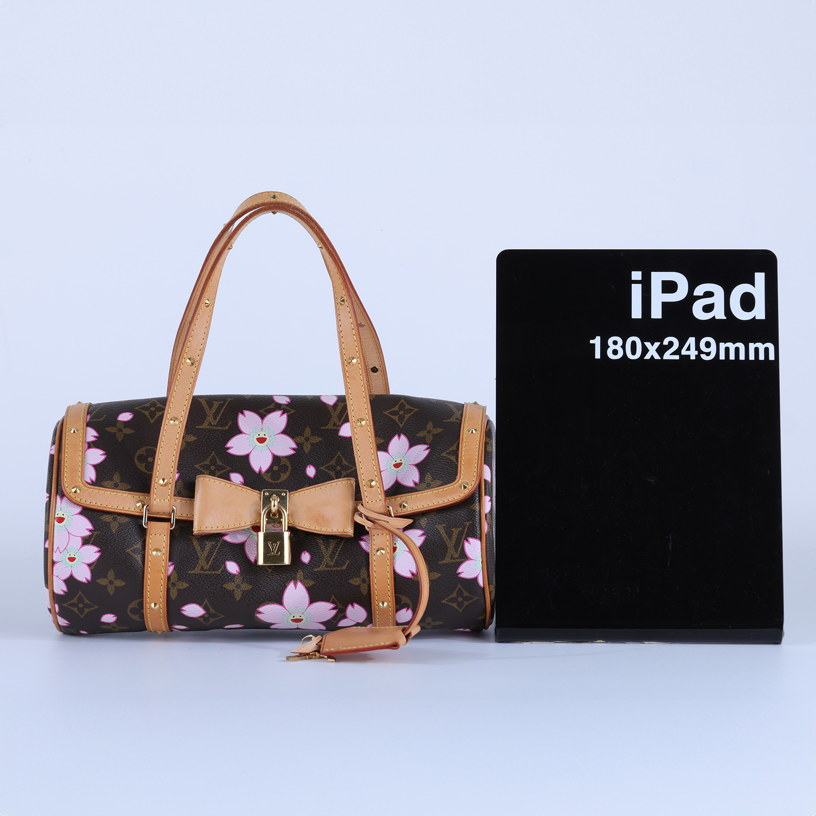 路易威登 LOUIS VUITTON 村上隆 Monogram PAPILLON 手提包 M92009 原花村上隆櫻花圓筒包PAPILLON 防塵袋