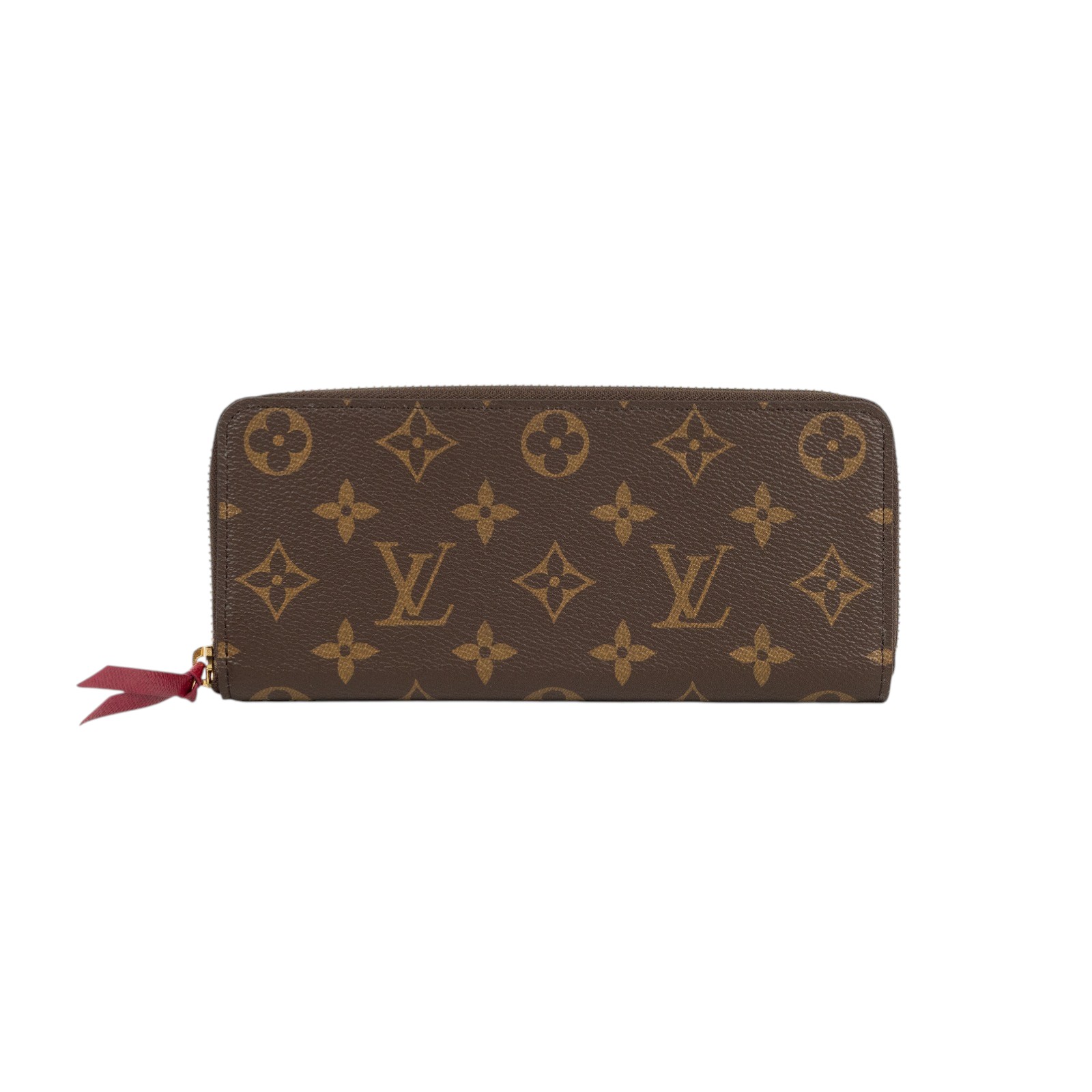 路易威登 LOUIS VUITTON Clémence 錢包 拉鍊 長夾 經典帆布 紫紅色 M60742 晶片款 紫紅色Clémence 錢包 原廠盒子/防塵袋