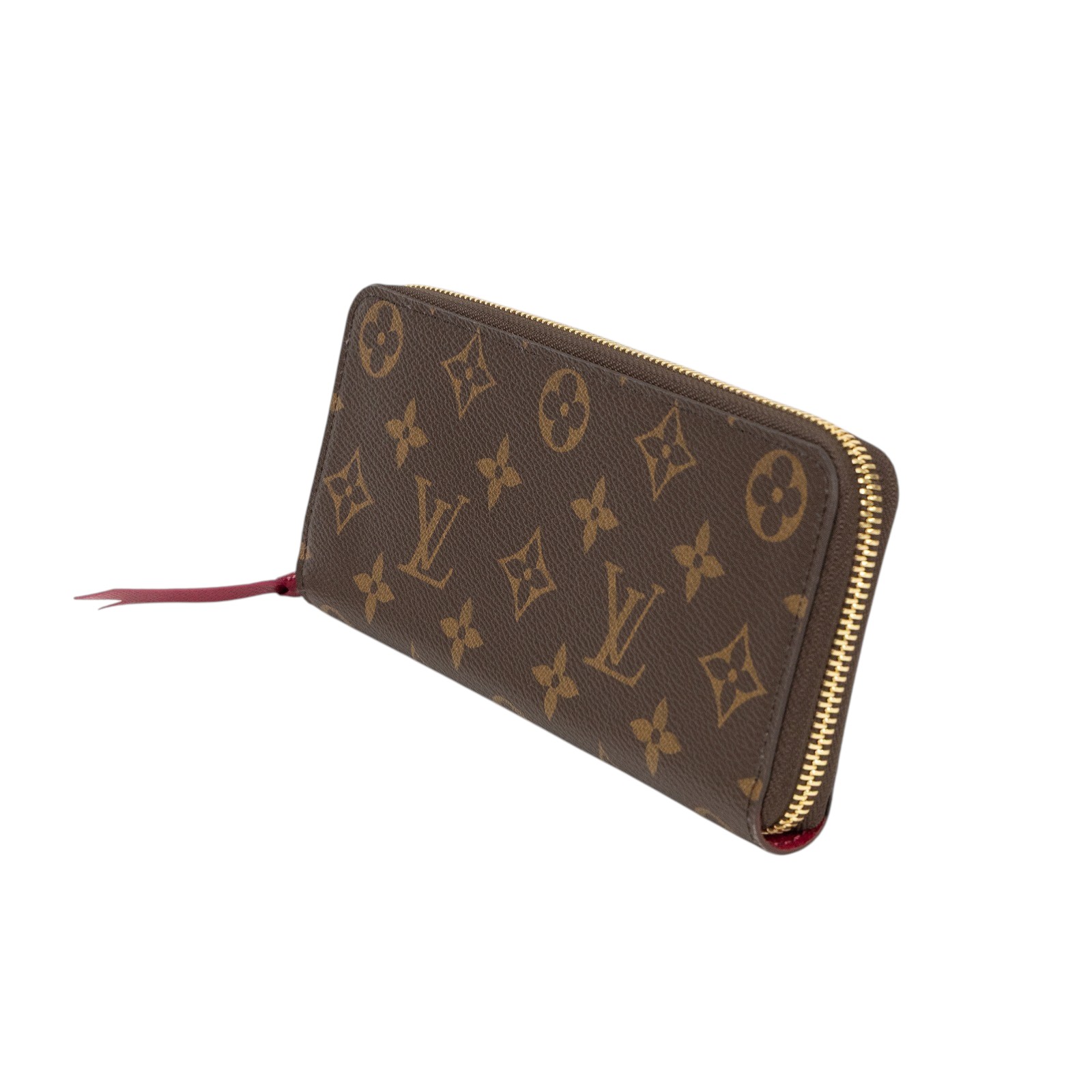 路易威登 LOUIS VUITTON Clémence 錢包 拉鍊 長夾 經典帆布 紫紅色 M60742 晶片款 紫紅色Clémence 錢包 原廠盒子/防塵袋