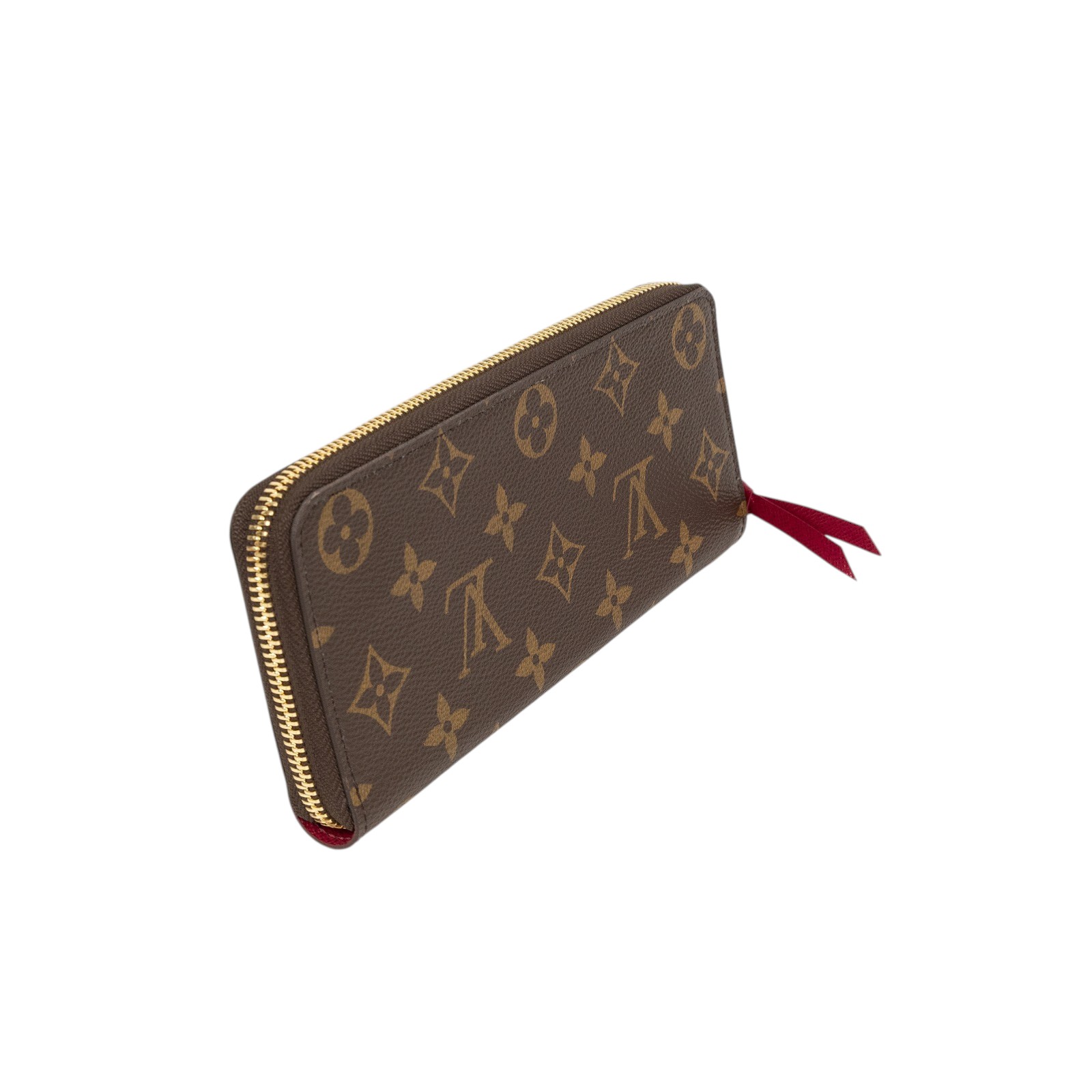 路易威登 LOUIS VUITTON Clémence 錢包 拉鍊 長夾 經典帆布 紫紅色 M60742 晶片款 紫紅色Clémence 錢包 原廠盒子/防塵袋