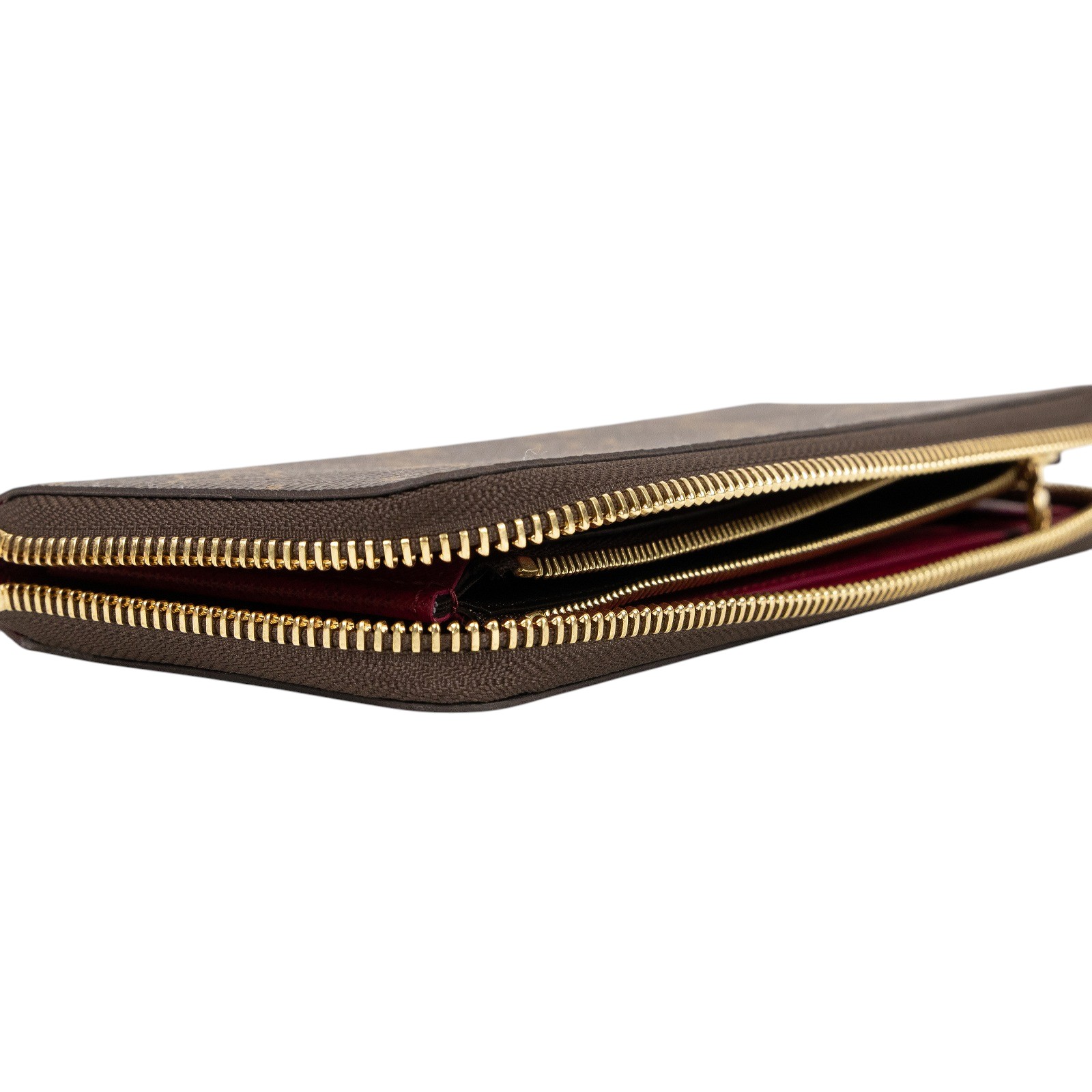 路易威登 LOUIS VUITTON Clémence 錢包 拉鍊 長夾 經典帆布 紫紅色 M60742 晶片款 紫紅色Clémence 錢包 原廠盒子/防塵袋