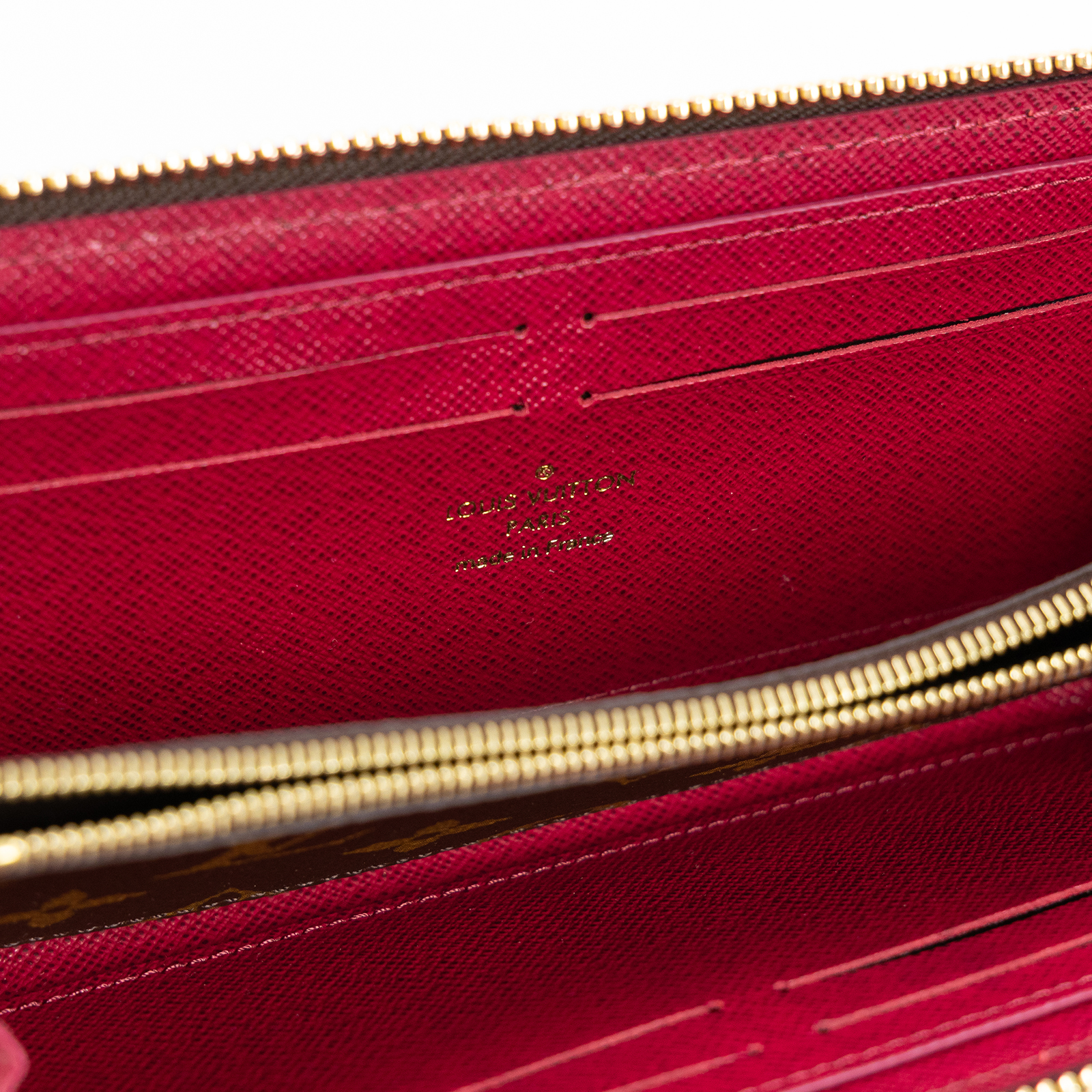 路易威登 LOUIS VUITTON Clémence 錢包 拉鍊 長夾 經典帆布 紫紅色 M60742 晶片款 紫紅色Clémence 錢包 原廠盒子/防塵袋