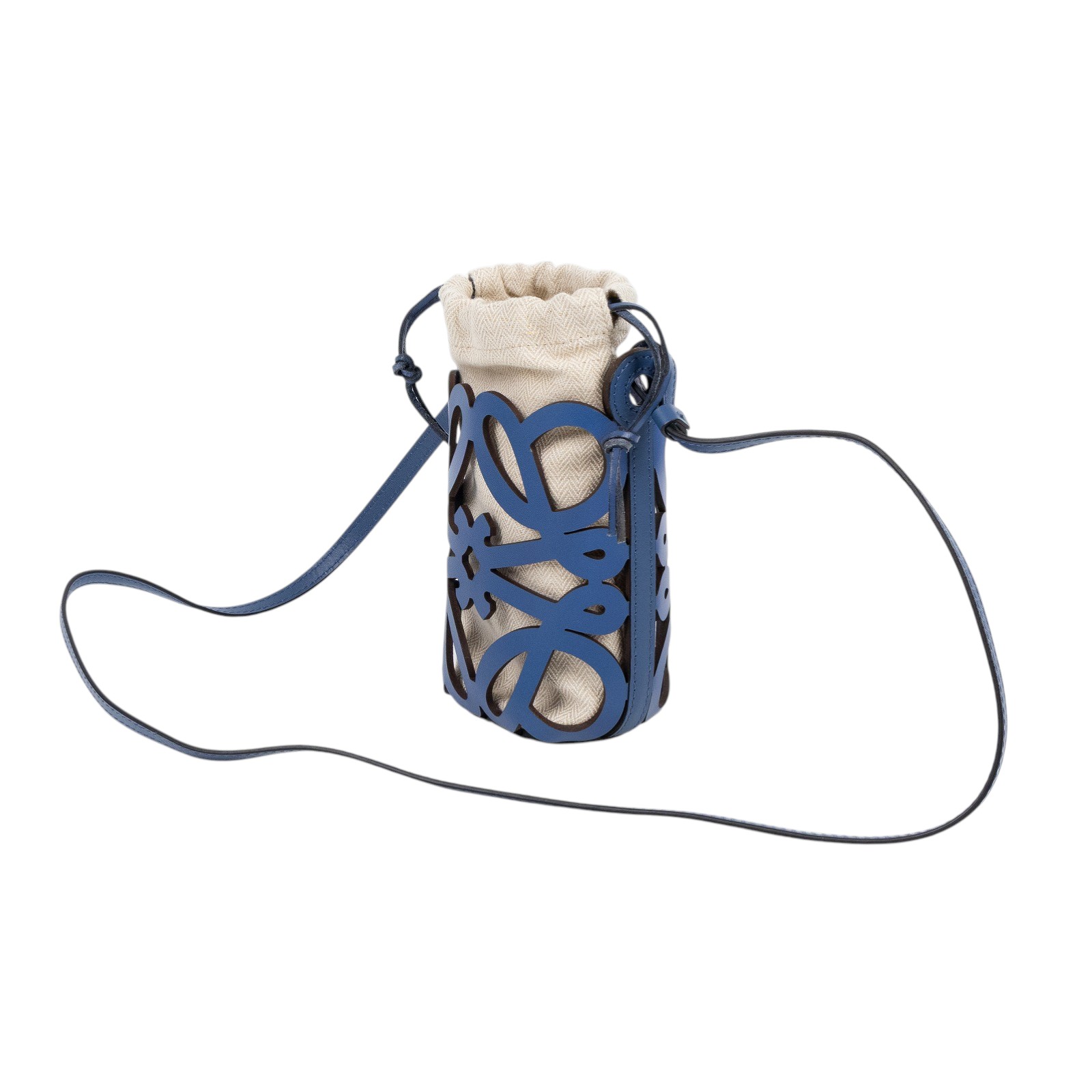 羅意威 LOEWE Anagram Cutout Pocket 水桶包 C922Y62X02 藍ANAGRAM CUT-OUT 小水桶 防塵袋/購買證明正本