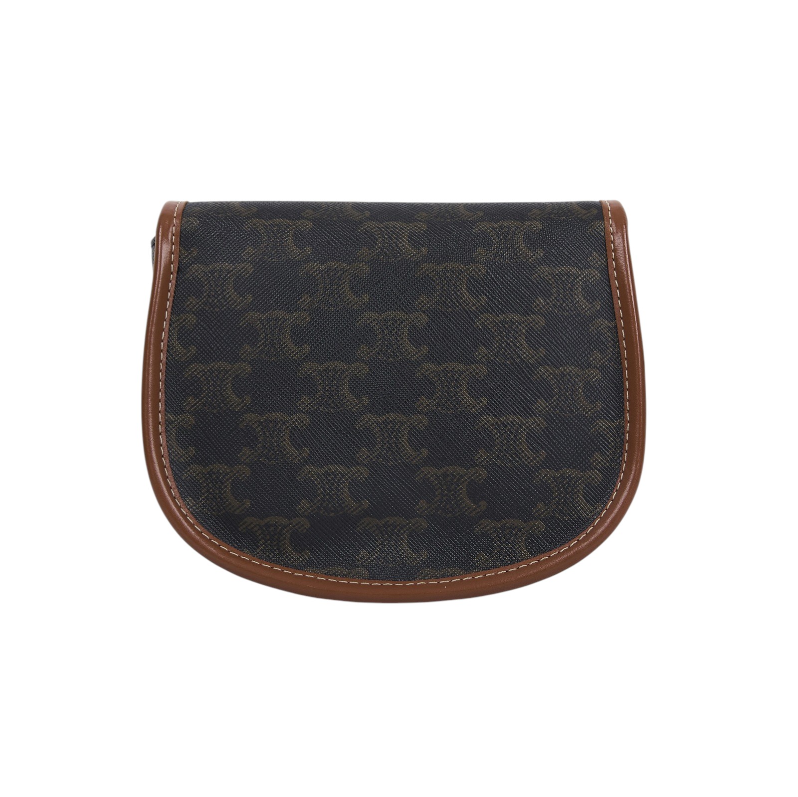 思琳 CELINE Triomphe帆布 小牛皮 迷你 Besace 斜背 肩背 馬鞍包 196702BZJ 黃褐色BESACE CLEA MINI 防塵袋