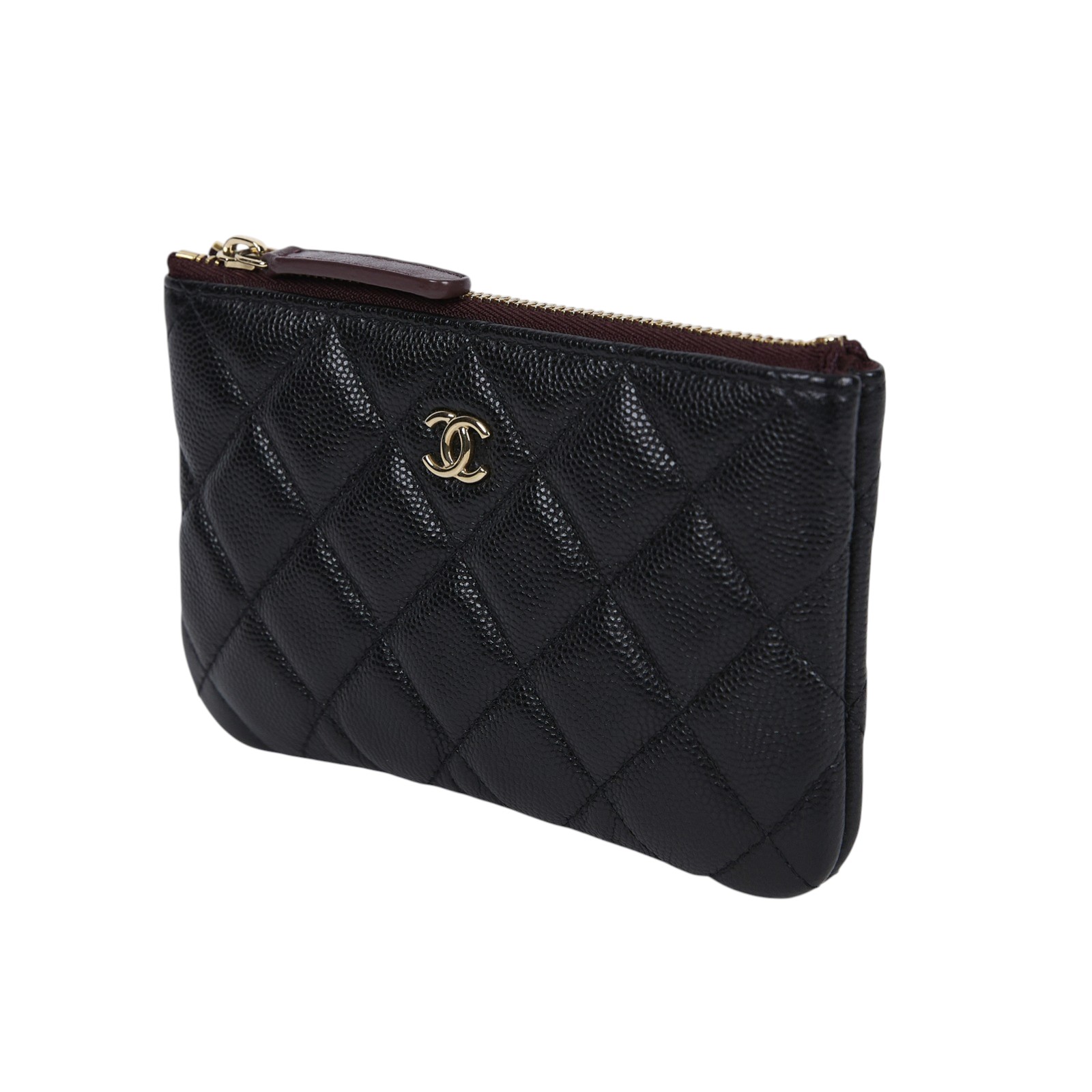 香奈兒 CHANEL 手拿包 隨身包 零錢包 小皮件 A82365 31開黑荔枝一字拉POUCH 防塵袋/原廠盒子/保證卡