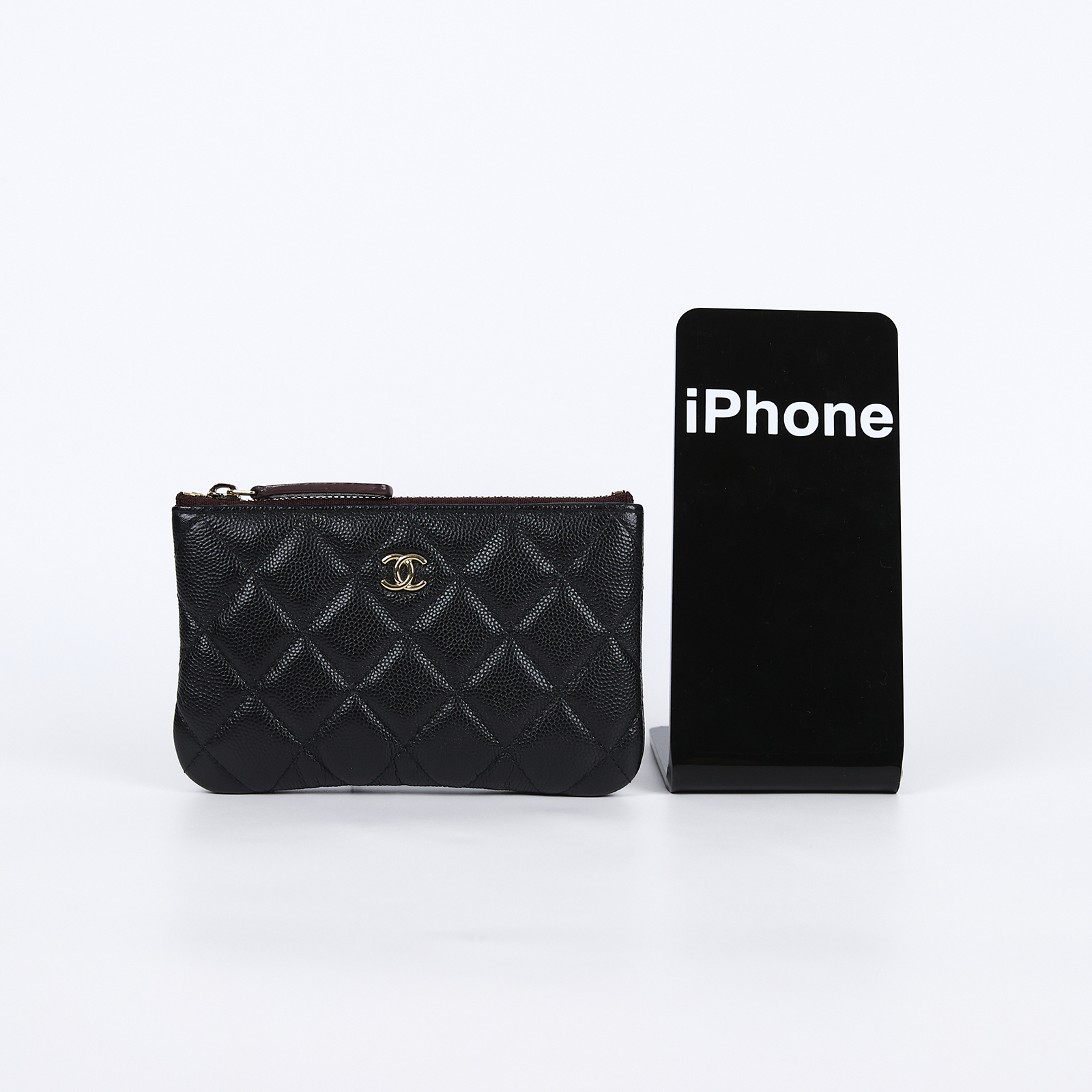 香奈兒 CHANEL 手拿包 隨身包 零錢包 小皮件 A82365 31開黑荔枝一字拉POUCH 防塵袋/原廠盒子/保證卡