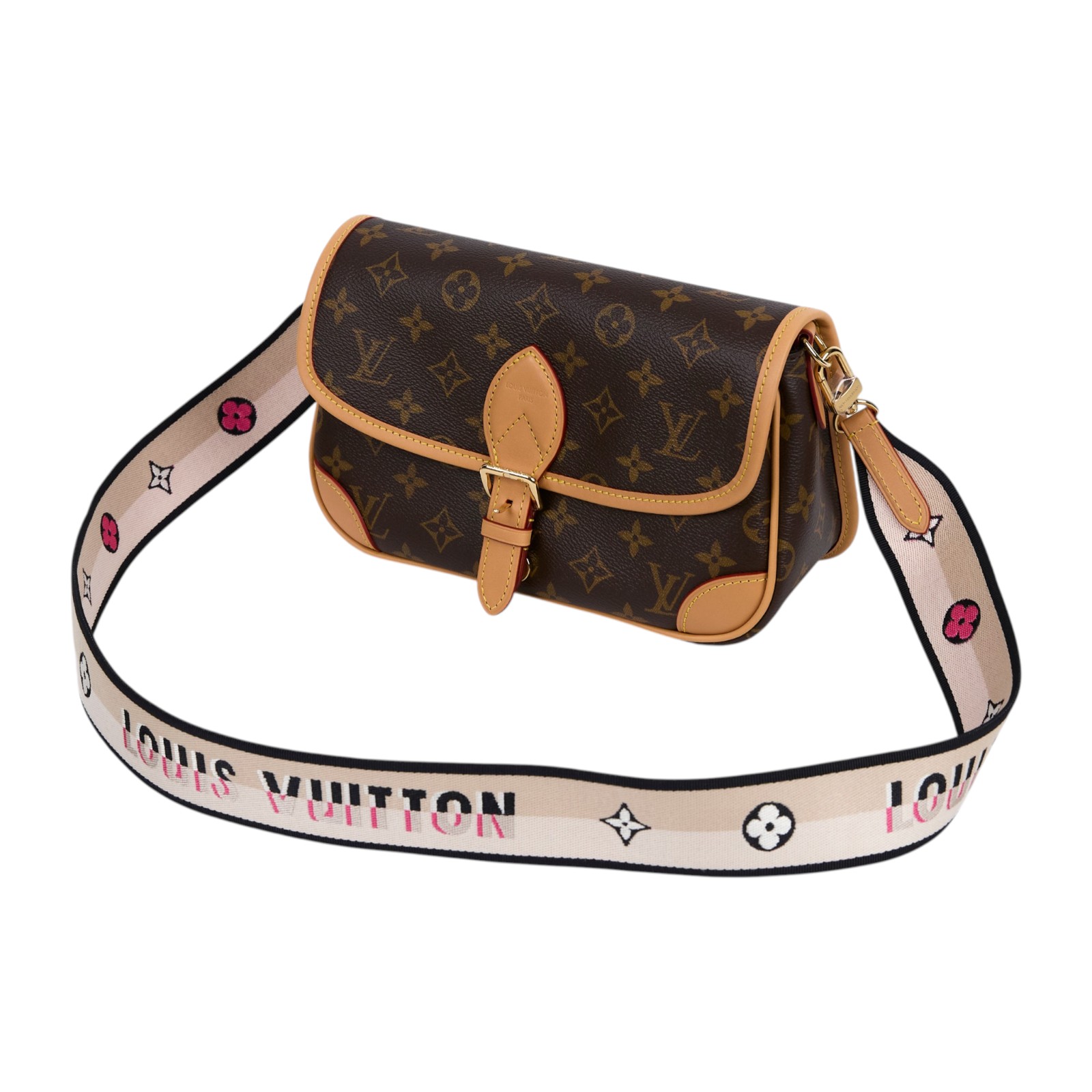 路易威登 LOUIS VUITTON Diane 腋下包法棍 單肩背包 經典帆布 M45985 晶片款 原花DIANE 原廠盒子/防塵袋/背帶2