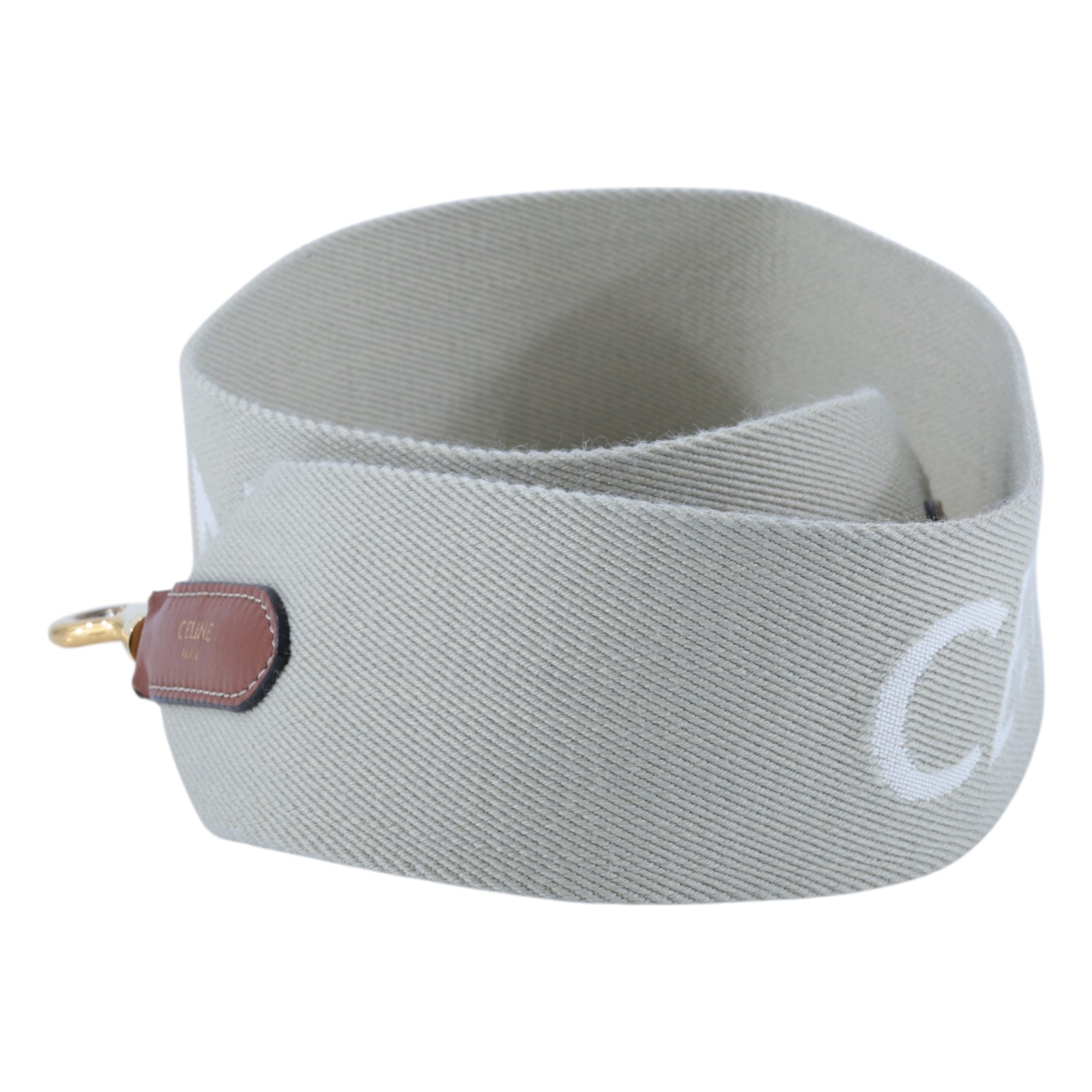 思琳 CELINE 緹花羊毛 短肩帶 49S022AEP 米灰色CELINE字體帆布背帶 防塵袋/購買證明正本