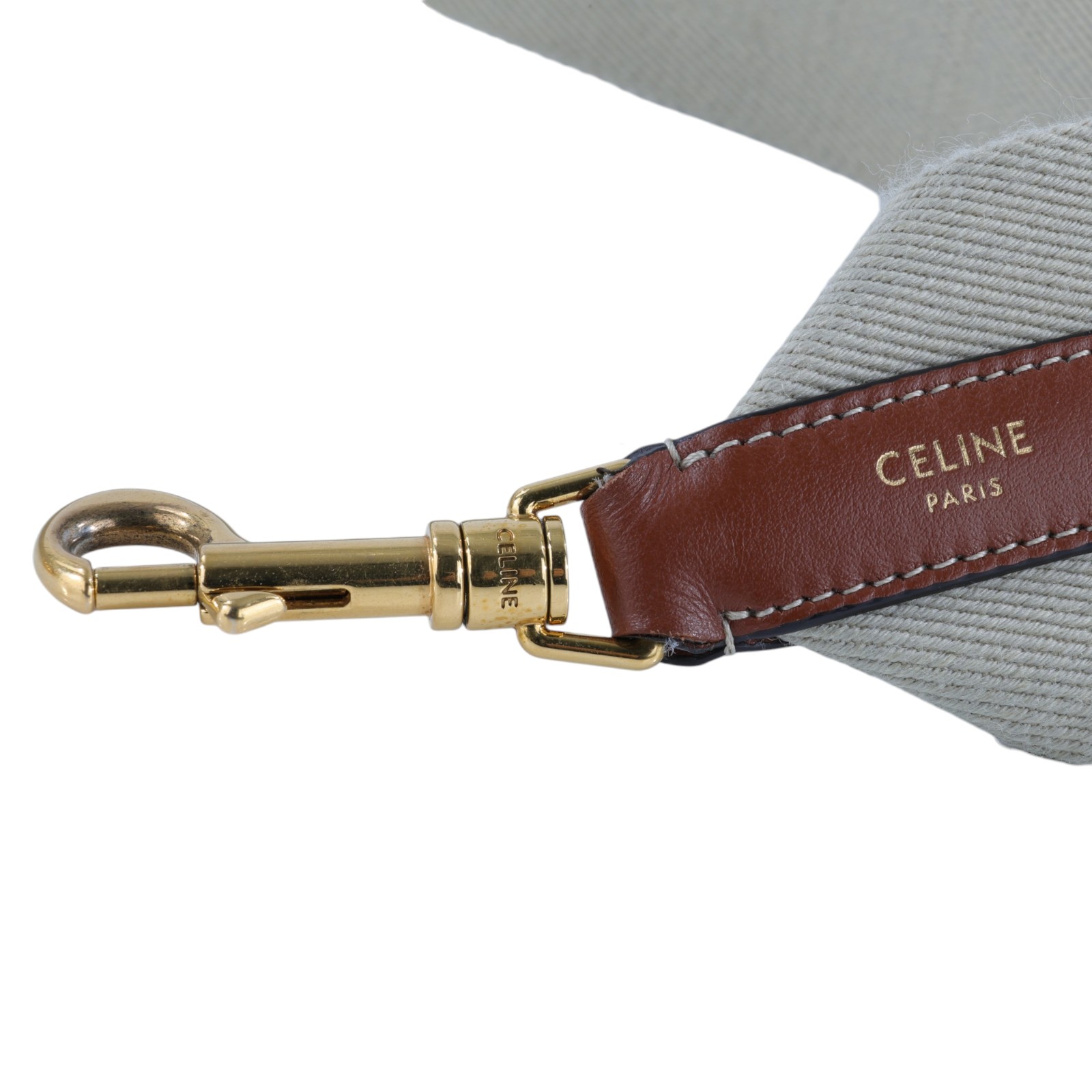 思琳 CELINE 緹花羊毛 短肩帶 49S022AEP 米灰色CELINE字體帆布背帶 防塵袋/購買證明正本