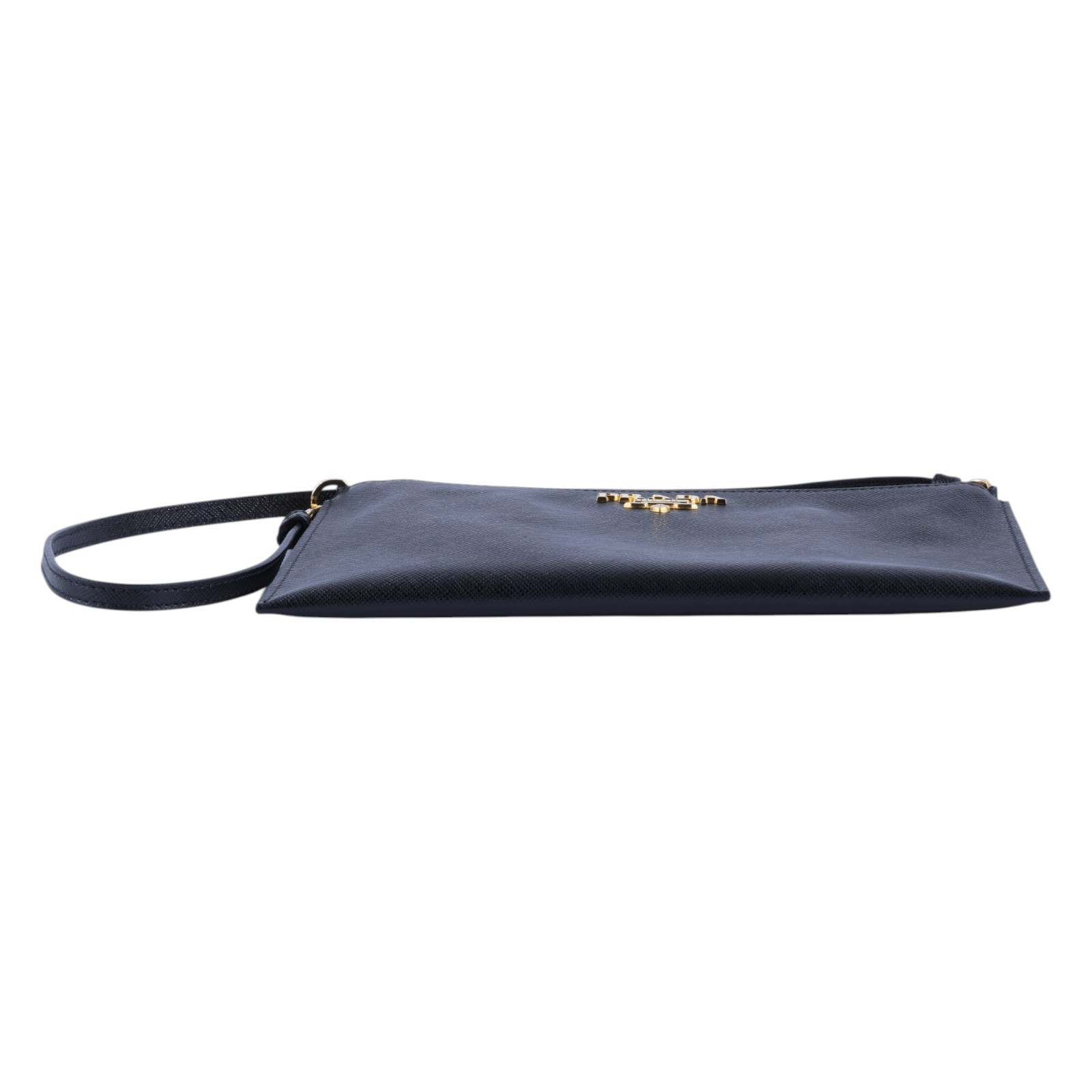 普拉達 PRADA Saffiano皮革 麻將包 手拿包 1NH004_PN9 黑防刮牛皮POUCH/肩背包 原廠盒子/保證卡