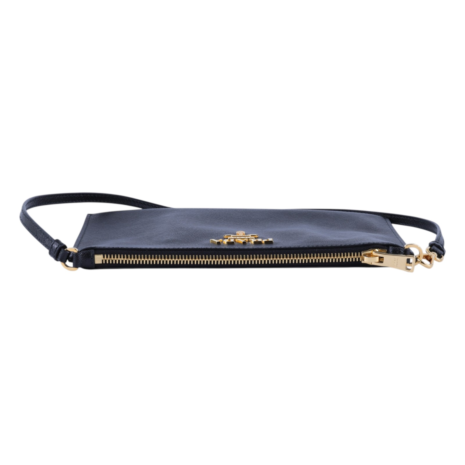 普拉達 PRADA Saffiano皮革 麻將包 手拿包 1NH004_PN9 黑防刮牛皮POUCH/肩背包 原廠盒子/保證卡