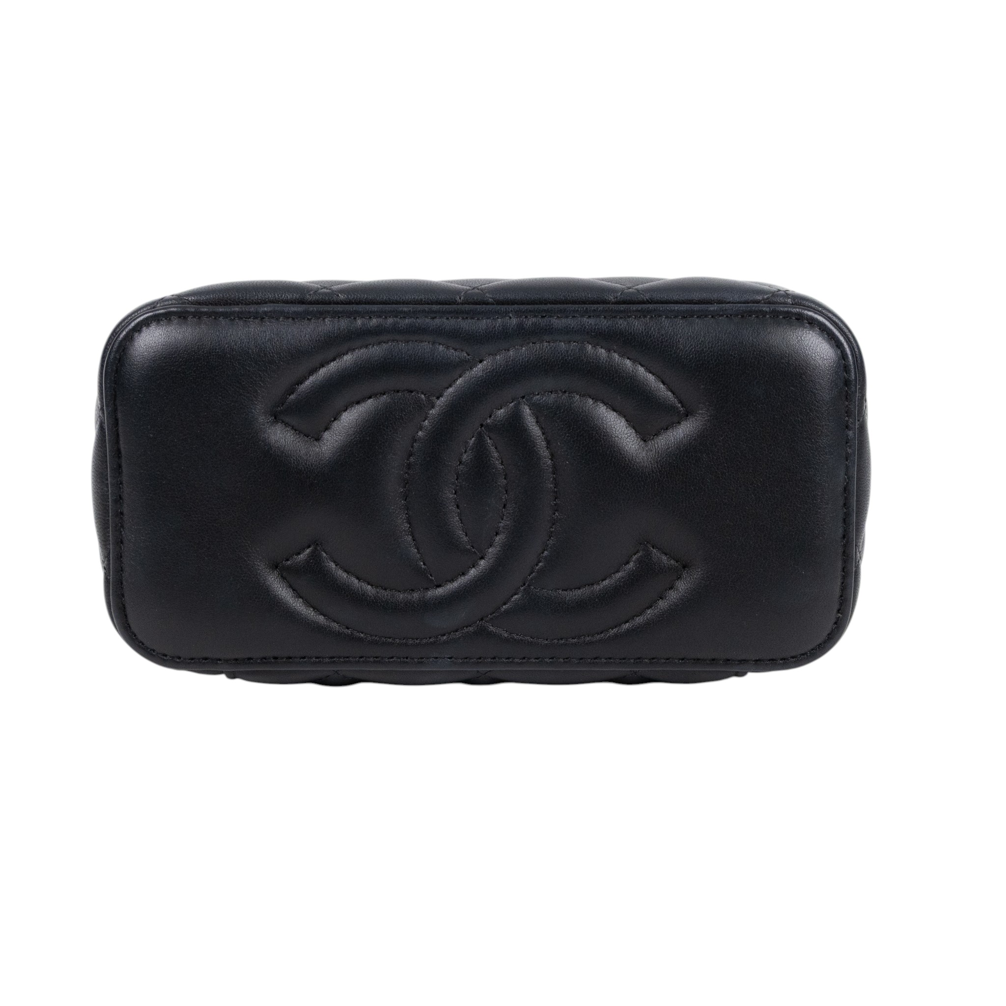 香奈兒 CHANEL CC LOGO 化妝盒 化妝箱 斜背包 Vanity Case AP3258 晶片款 黑金羊黑桃愛心珍珠鏈VANITY CASE 防塵袋/原廠盒子