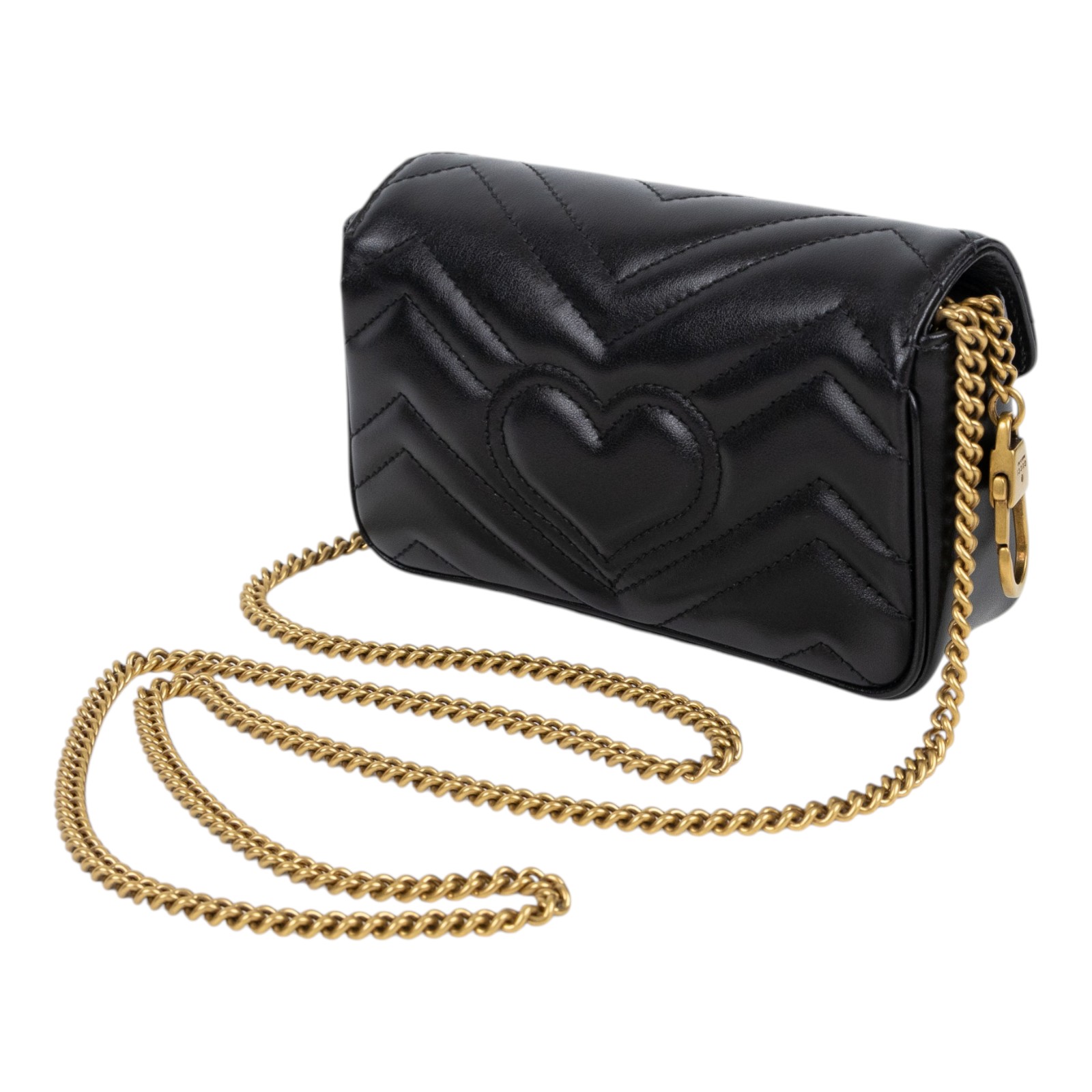 古馳 GUCCI GG Mormont 絎縫 超迷你袋 476433 DTDCT 黑MARMONT MINI 原廠盒子/防塵袋/購買證明正本