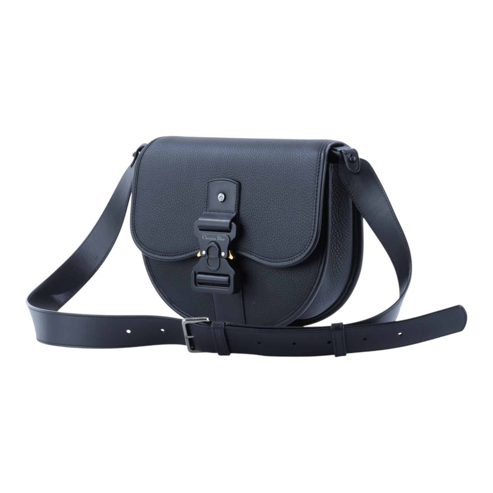 迪奧 CHRISTIAN DIOR Gallop Bag with Strap 肩背包 斜背包 1ADPO255LAC 黑馬鞍GALLOP斜揹包 購買證明正本