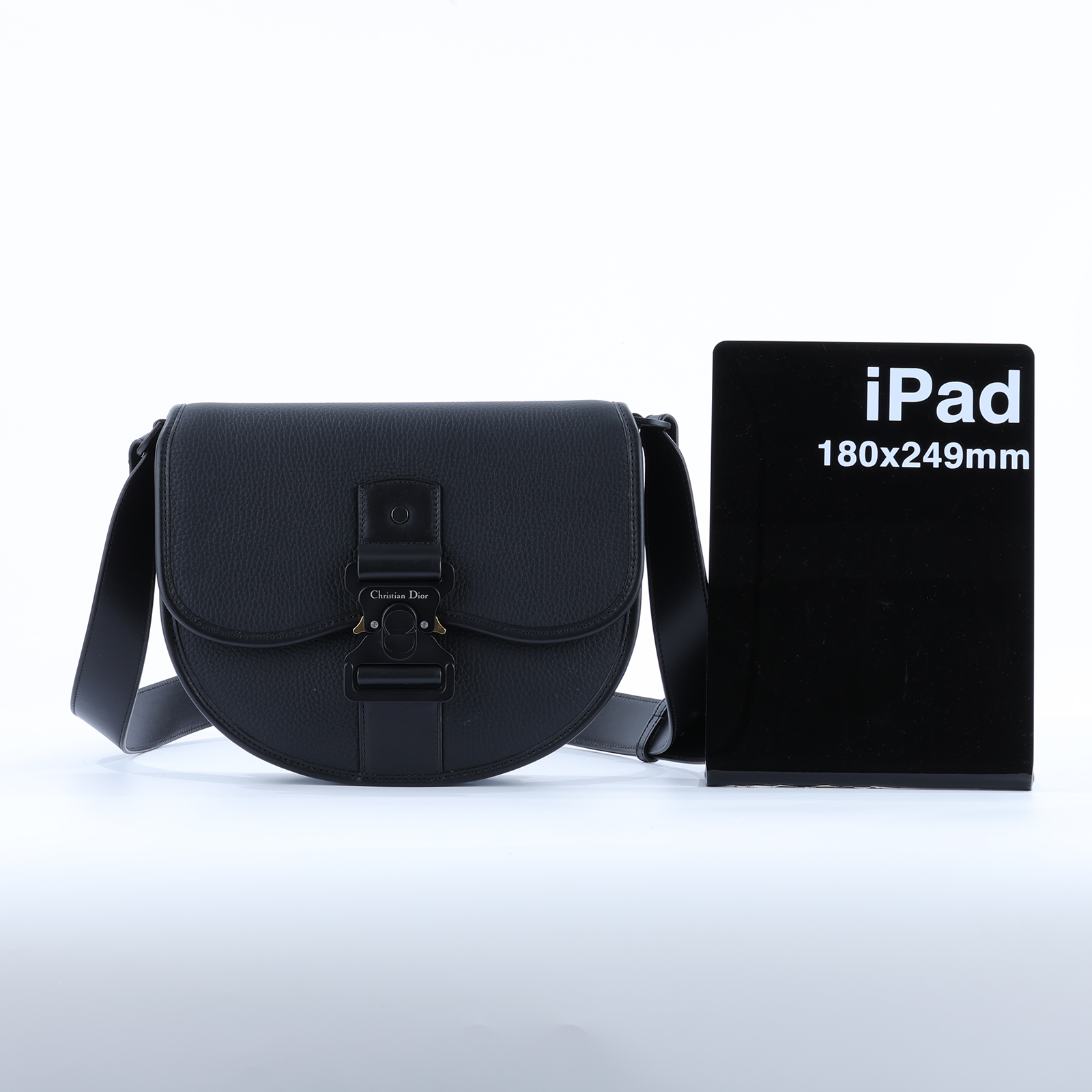 迪奧 CHRISTIAN DIOR Gallop Bag with Strap 肩背包 斜背包 1ADPO255LAC 黑馬鞍GALLOP斜揹包 購買證明正本