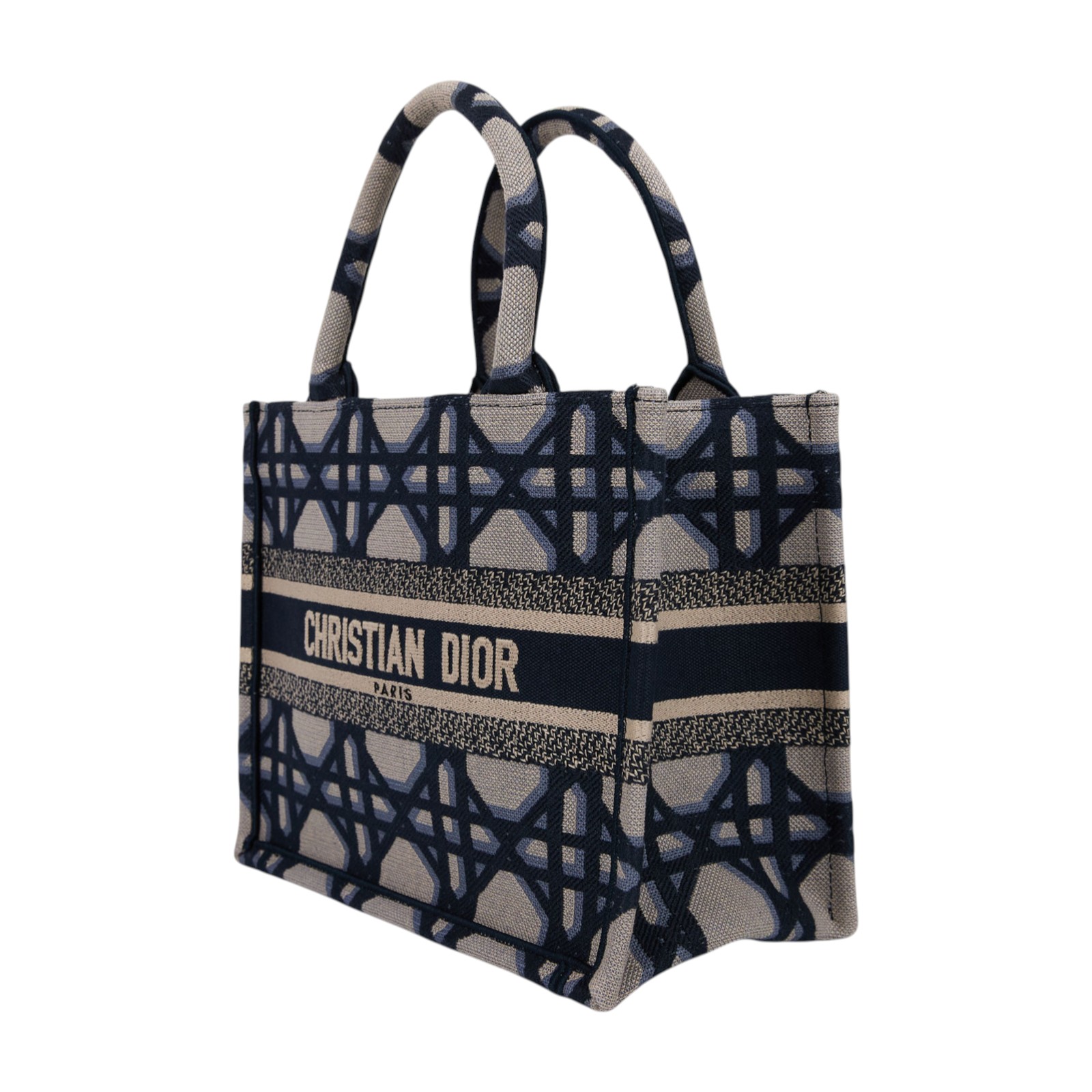 迪奧 CHRISTIAN DIOR Book Tote 小型 托特包 米色 藍色 M1265ZZAU 深藍騰格紋BOOK TOTE 小號 無附屬品