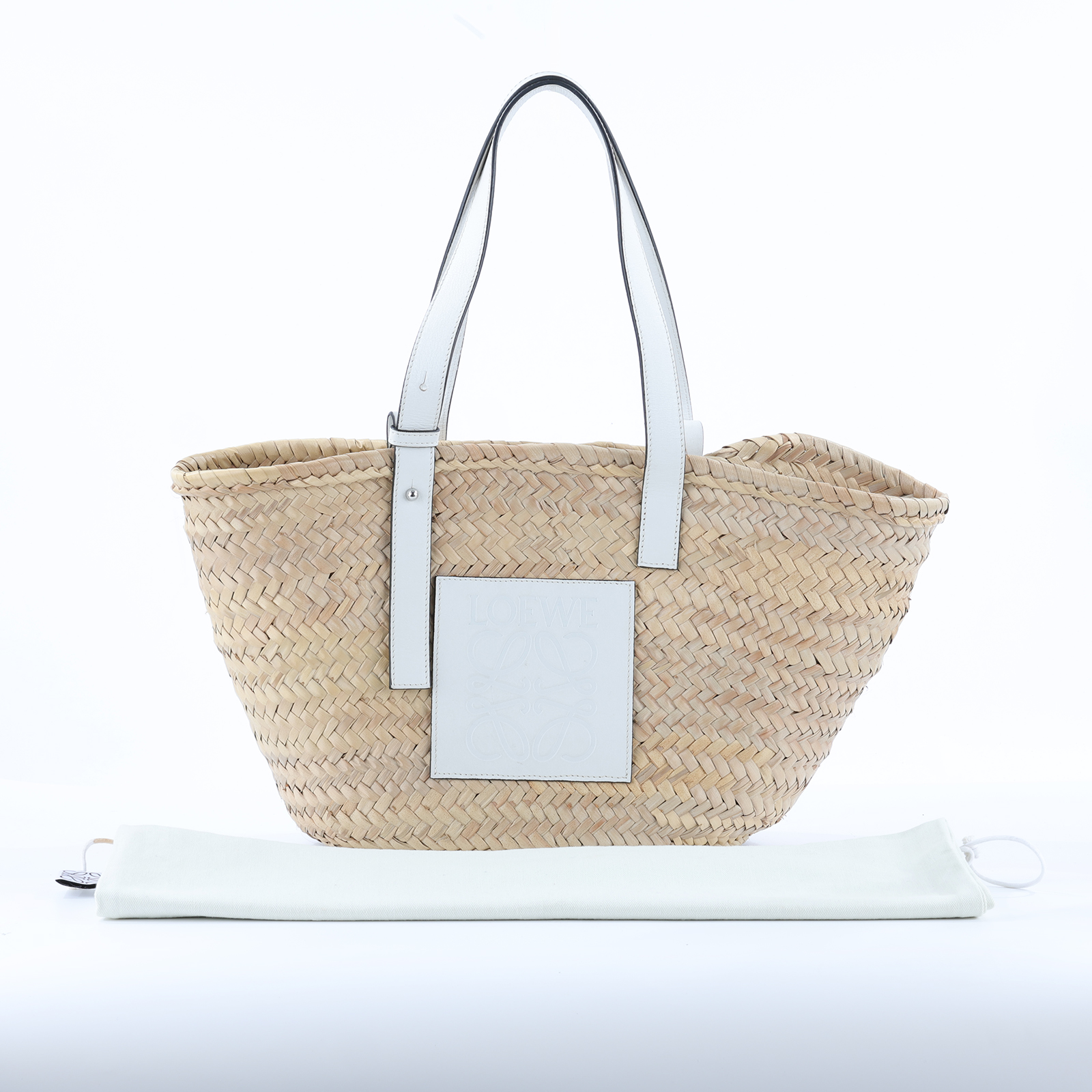 羅意威 LOEWE 中型 手工編織包 A223S92X04 白草編包MEDIUM 防塵袋