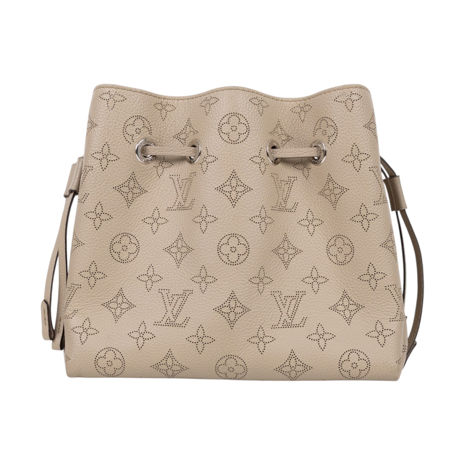 路易威登 LOUIS VUITTON Bella 水桶袋 手提包 灰色 M57201 晶片款 灰鏤空原花BELLA水桶包 原廠盒子/防塵袋/背帶2/小袋