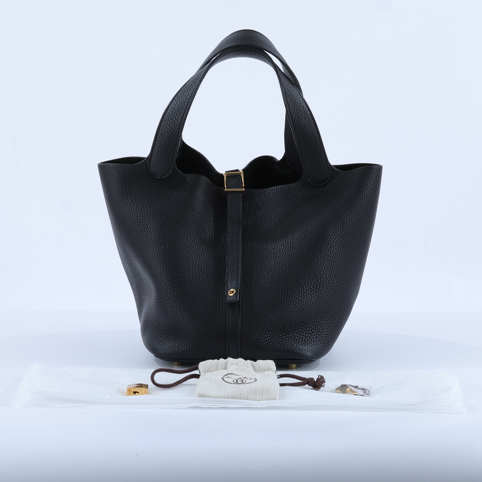 愛馬仕 Hermes Picotin Lock 22 菜籃子包 金色五金 黑色 H060991CC89 /C AM 003 UH  鎖組