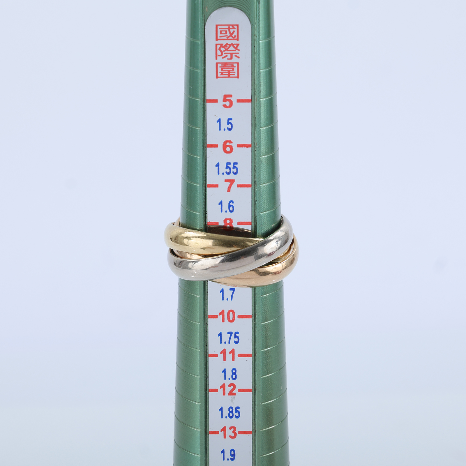 卡地亞 CARTIER Trinity 戒指 B4052749 K18 TRINITY三環戒指#49 原廠盒子/保書
