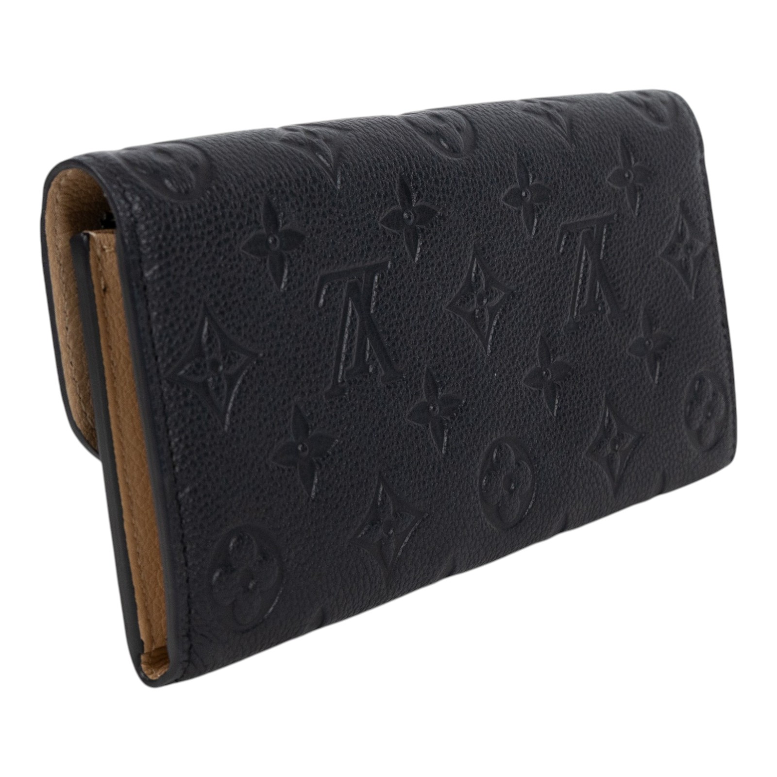 路易威登 LOUIS VUITTON Emilie 錢包 長夾 壓花牛皮 黑色 M62369 晶片款 黑壓紋EMILIE掀蓋長夾 原廠盒子/防塵袋