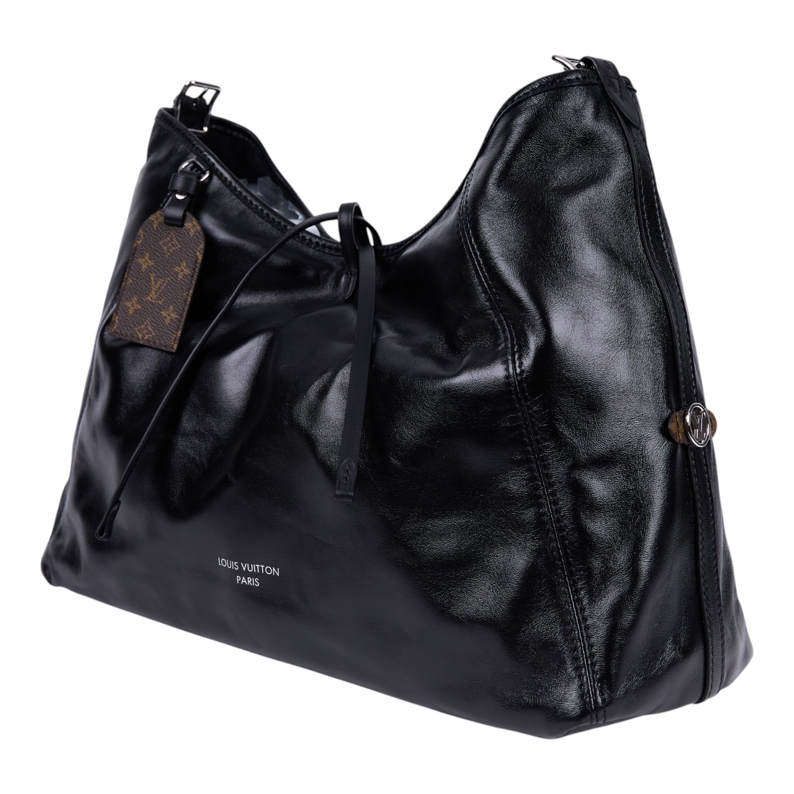 路易威登 LOUIS VUITTON CarryAll Vibe MM 手提 肩背包 黑色 M25143 晶片款  內袋/防塵袋/原廠盒子