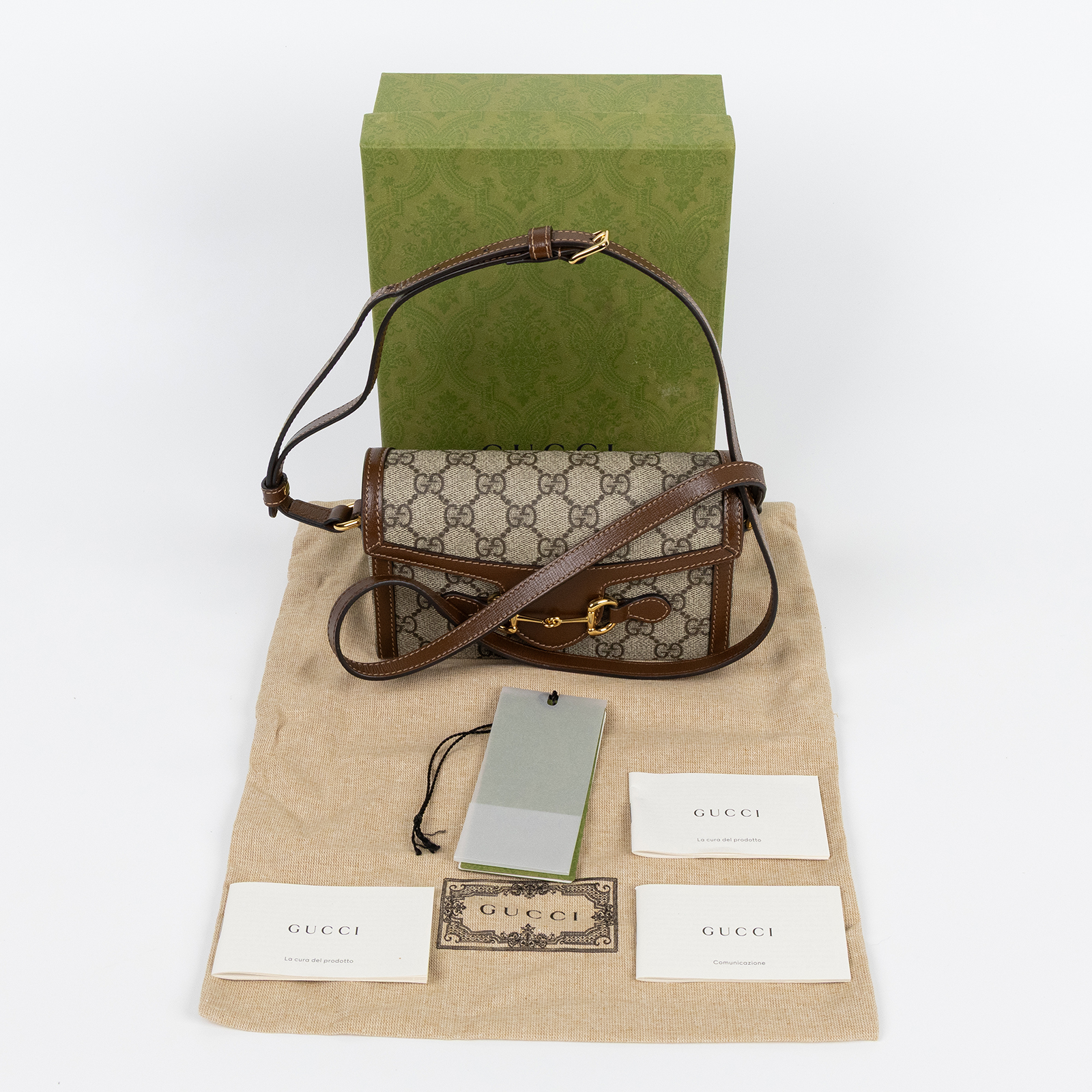古馳 GUCCI Horsebit 1955 馬銜扣 迷你袋 斜背包 烏木色 699296 92TCG 棕1955 HORSEBIT MINI 原廠盒子/防塵袋