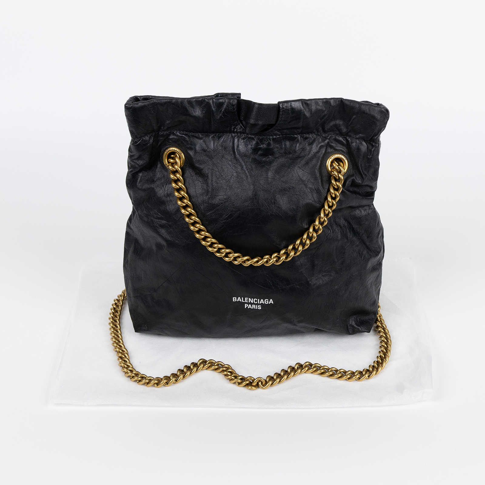 巴黎世家 BALENCIAGA Crush 束口購物包 小型 742942210IT 黑CRUSH小號 無附屬品