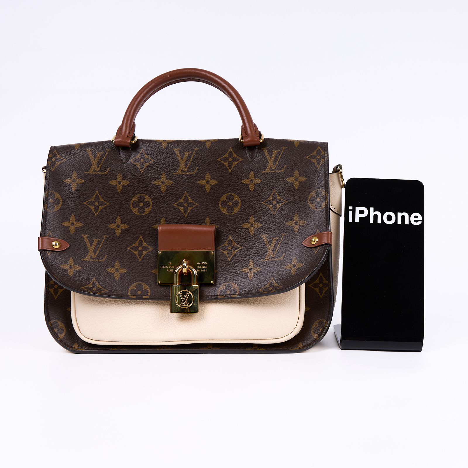 路易威登 LOUIS VUITTON Vaugirard 手提包 肩背包 斜背包 M44353 晶片款 原花拼色VAUGIRARD鎖頭包 原廠盒子/防塵袋/背帶