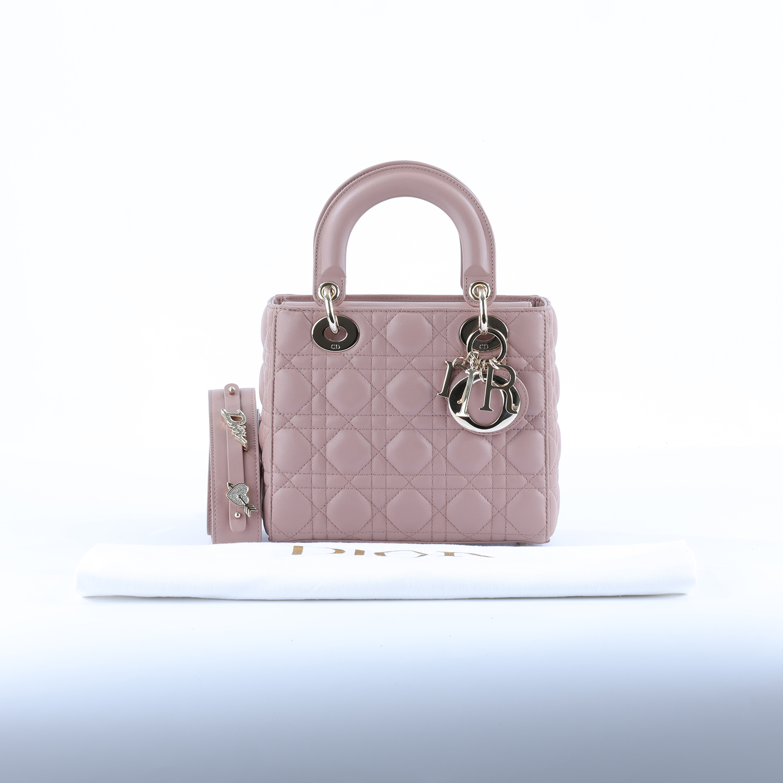 迪奧 CHRISTIAN DIOR Lady Dior My ABCDior 小型 肩背 手提包 羊皮 M0538OCAL  防塵袋/背帶/保證卡