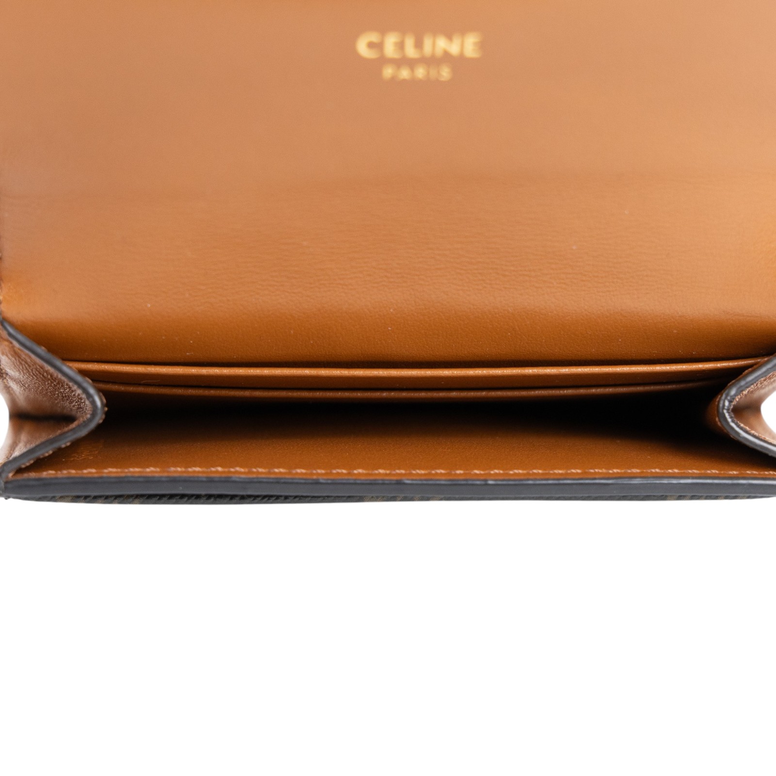 思琳 CELINE Triomphe帆布 標誌印花翻蓋卡片套 10I582CPJ TRIOMPHE翻蓋卡包 防塵袋/原廠盒子/購買證明正本