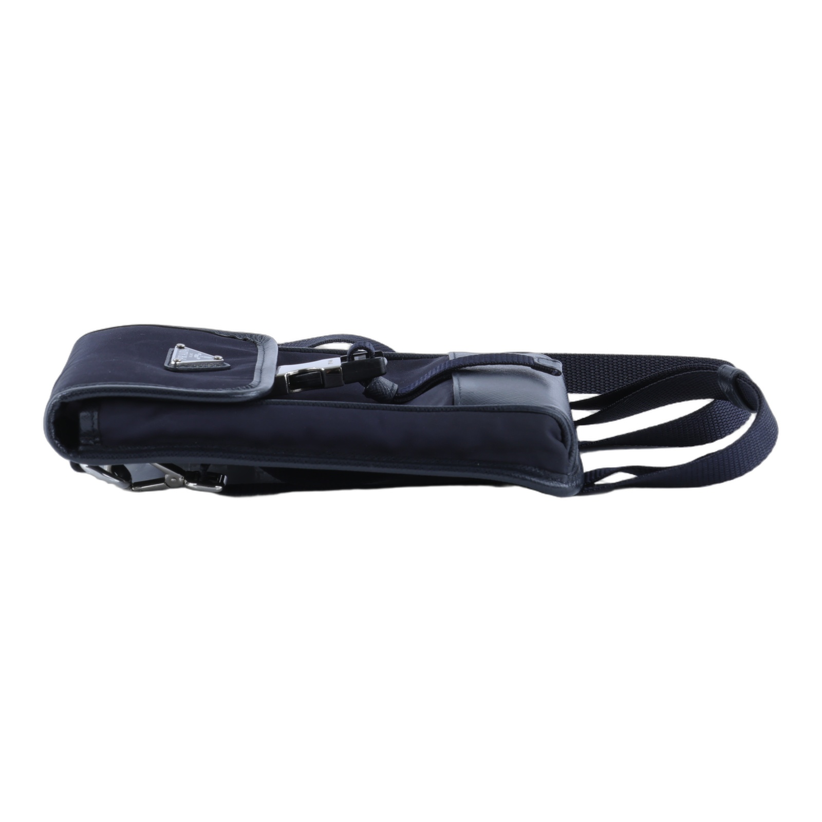 普拉達 PRADA Re-Nylon Saffiano 皮革 智慧型手機 保護套 2ZH109_2DMH 深藍尼龍手機包 背帶/防塵袋/原廠盒子/保證卡