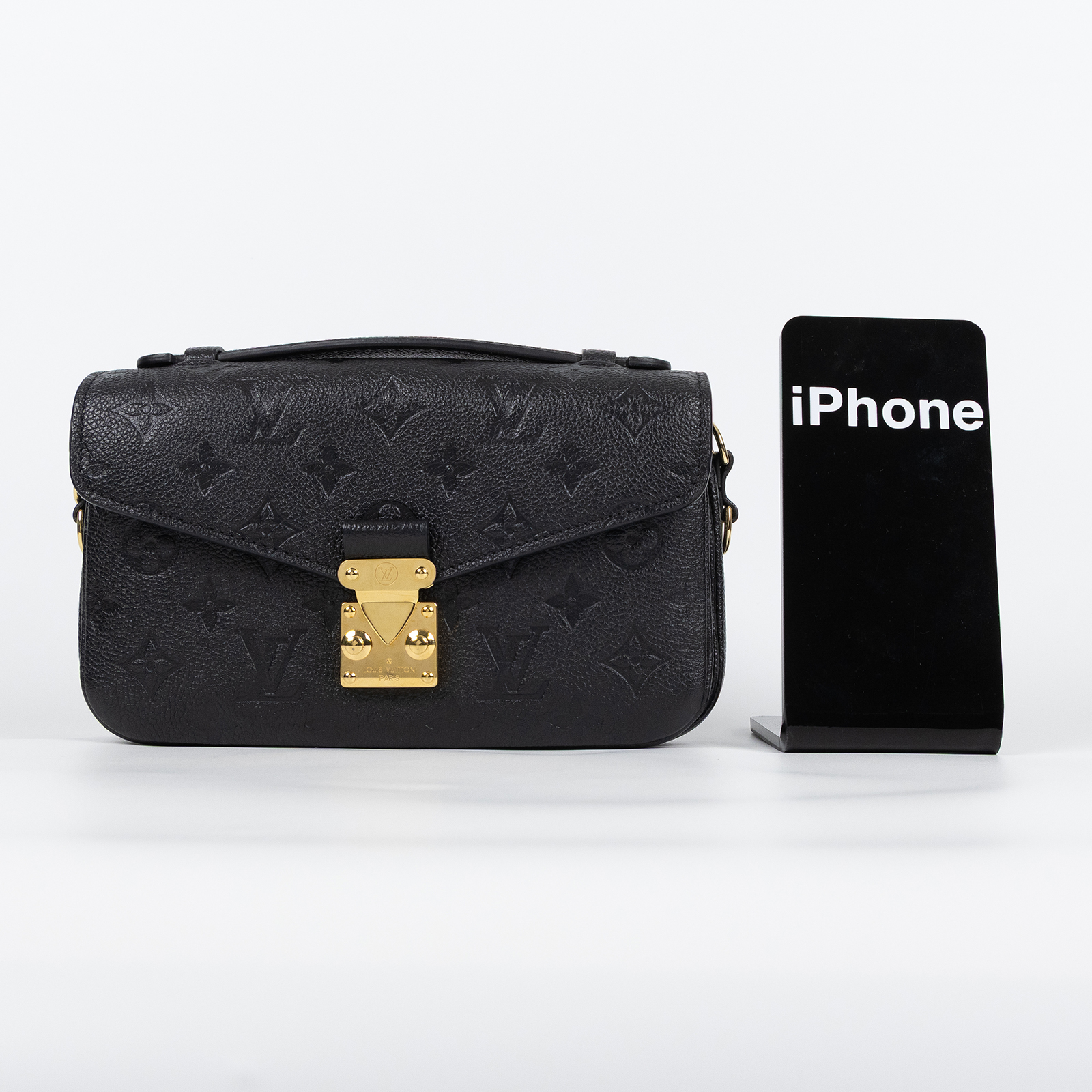 路易威登 LOUIS VUITTON Pochette Métis East West 鏈條 郵差包 腋下單肩包 黑色 M46595 晶片款  背帶2/原廠盒子