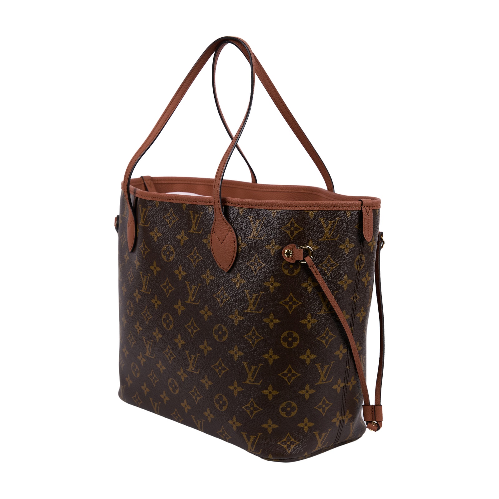 路易威登 LOUIS VUITTON Neverfull Inside Out MM 老花 牛皮 肩背包 雙面 棕褐色 M12061 晶片款  原廠盒子/防塵袋/購買證明影本/內袋
