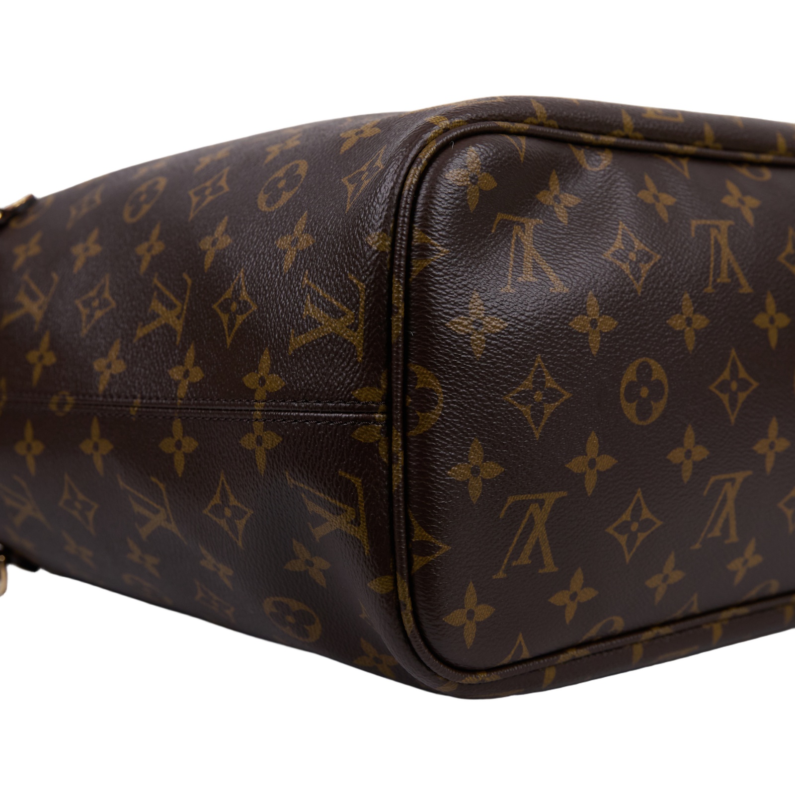 路易威登 LOUIS VUITTON Neverfull Inside Out MM 老花 牛皮 肩背包 雙面 棕褐色 M12061 晶片款  原廠盒子/防塵袋/購買證明影本/內袋