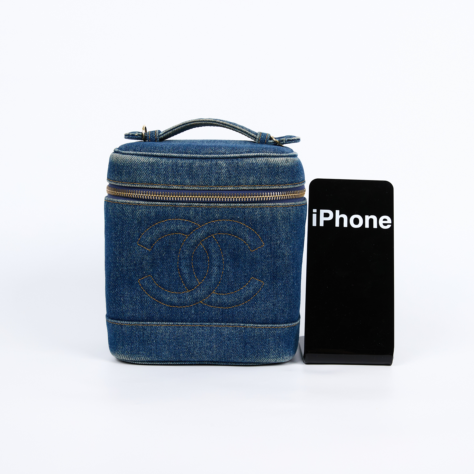 香奈兒 CHANEL Vanity Case 手提 化妝箱 A01998 4開丹寧牛仔VINTAGE VANITY CASE 原廠盒子/保證卡