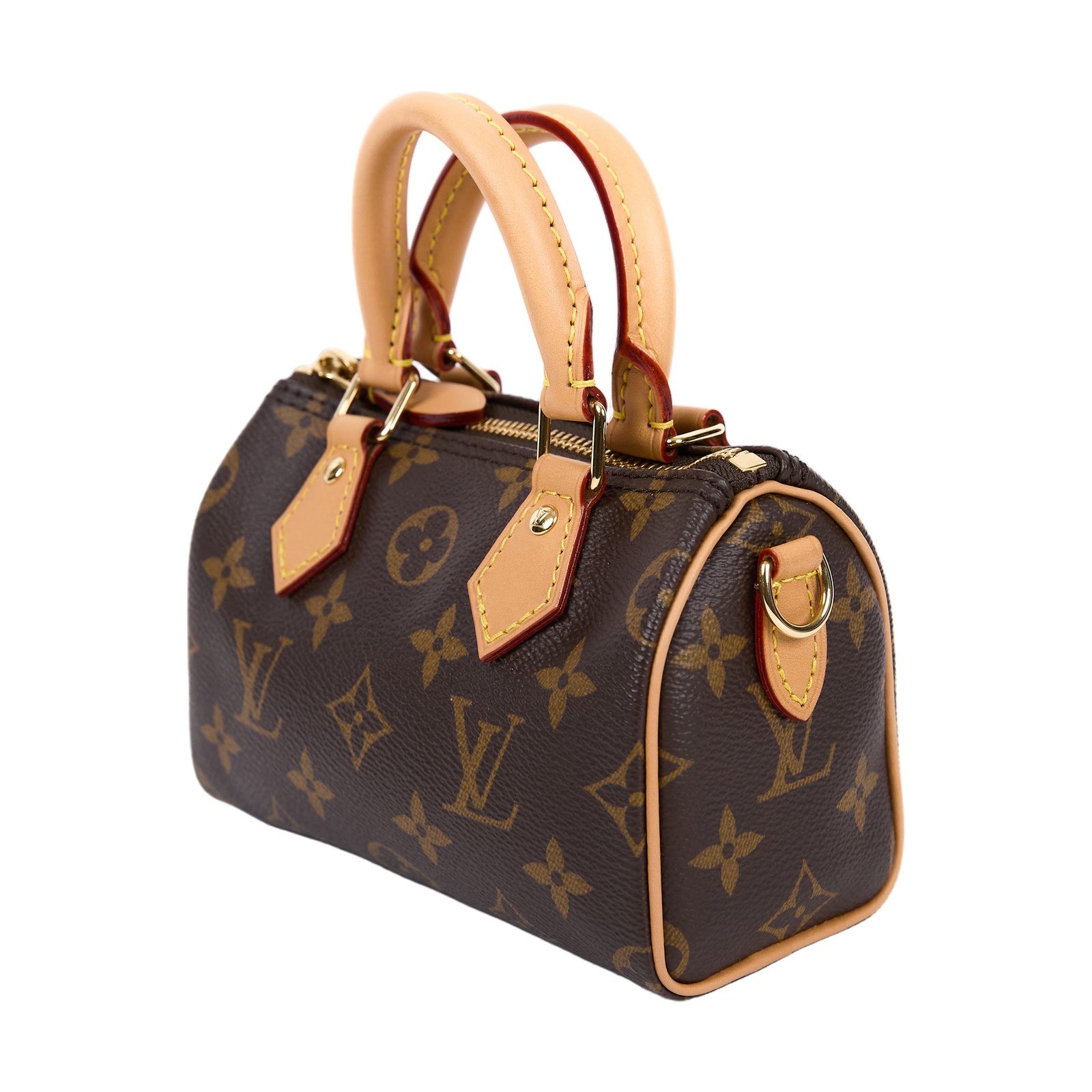 路易威登 LOUIS VUITTON Nano Speedy 原花 手提 肩背包 M81085 原花NANO SPEEDY 原廠盒子/防塵袋/背帶