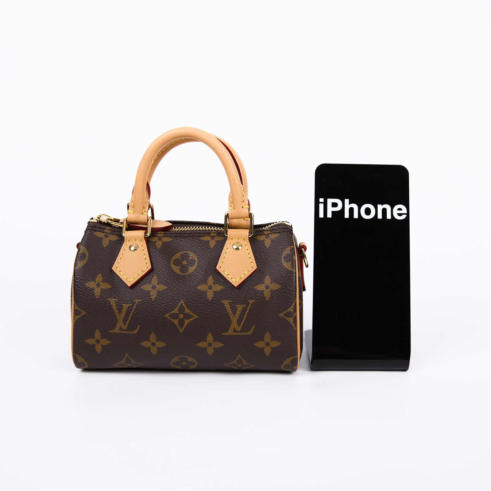 路易威登 LOUIS VUITTON Nano Speedy 原花 手提 肩背包 M81085 原花NANO SPEEDY 原廠盒子/防塵袋/背帶