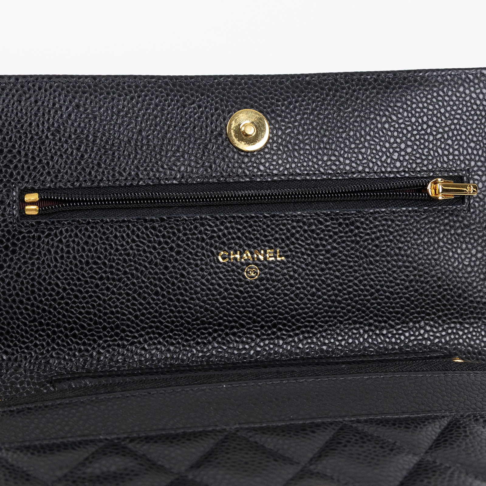 香奈兒 CHANEL 經典鏈子皮夾 菱格紋 CC LOGO AP0250 Y01864 31開黑金荔枝WOC 磁吸扣 原廠盒子/保證卡/購買證明正本