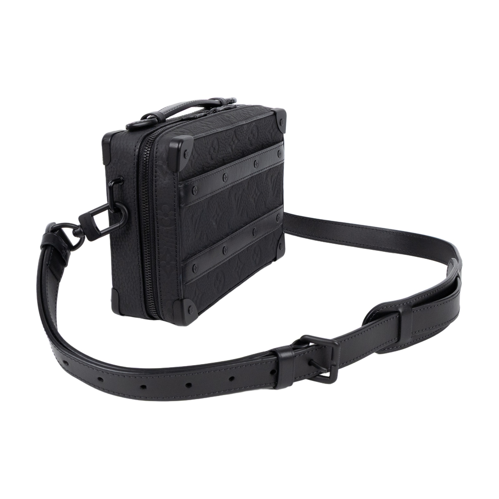 路易威登 LOUIS VUITTON Handle Soft Trunk 郵差 斜挎包 黑色 M59163 晶片款  防塵袋/背帶/購買證明正本