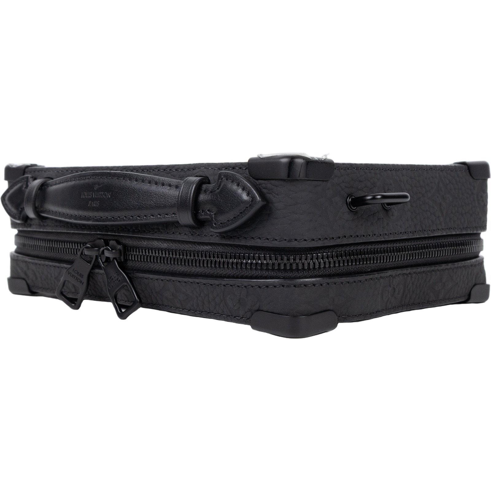 路易威登 LOUIS VUITTON Handle Soft Trunk 郵差 斜挎包 黑色 M59163 晶片款  防塵袋/背帶/購買證明正本