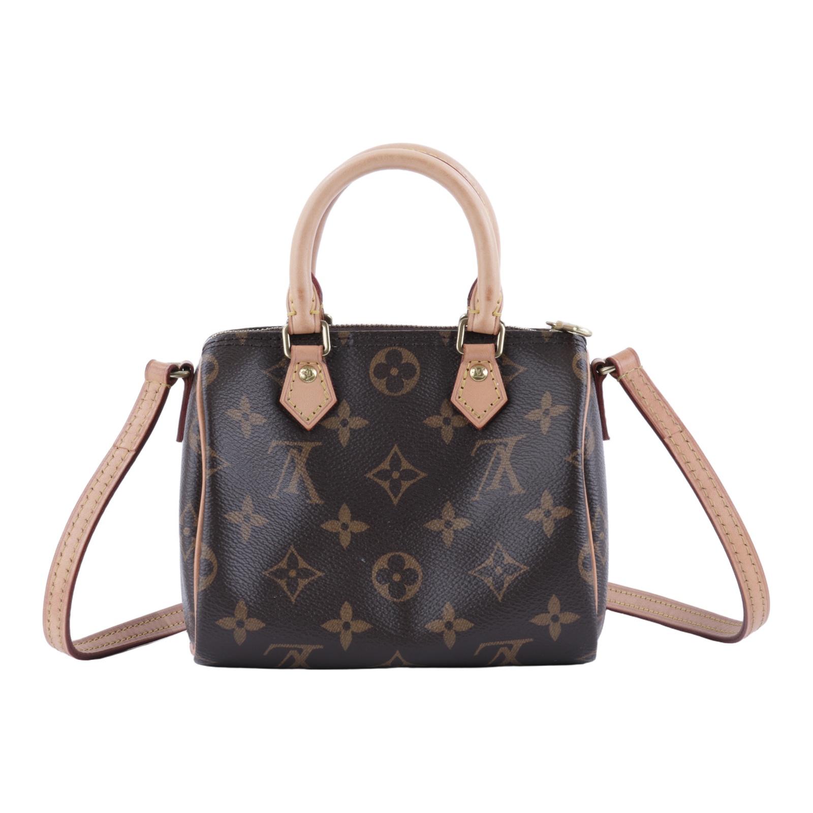 路易威登 LOUIS VUITTON Nano Speedy 經典帆布 手提 斜背 波士頓包 M61252  原廠盒子/防塵袋/購買證明正本